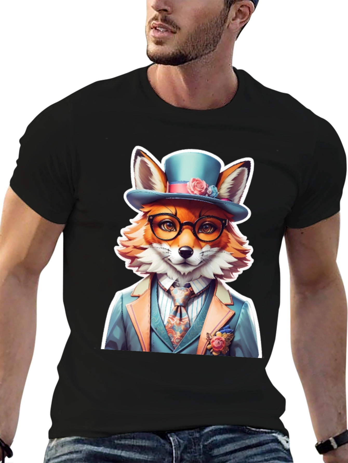 Dapper Fox Tee: Stylish Novelty T-Shirt