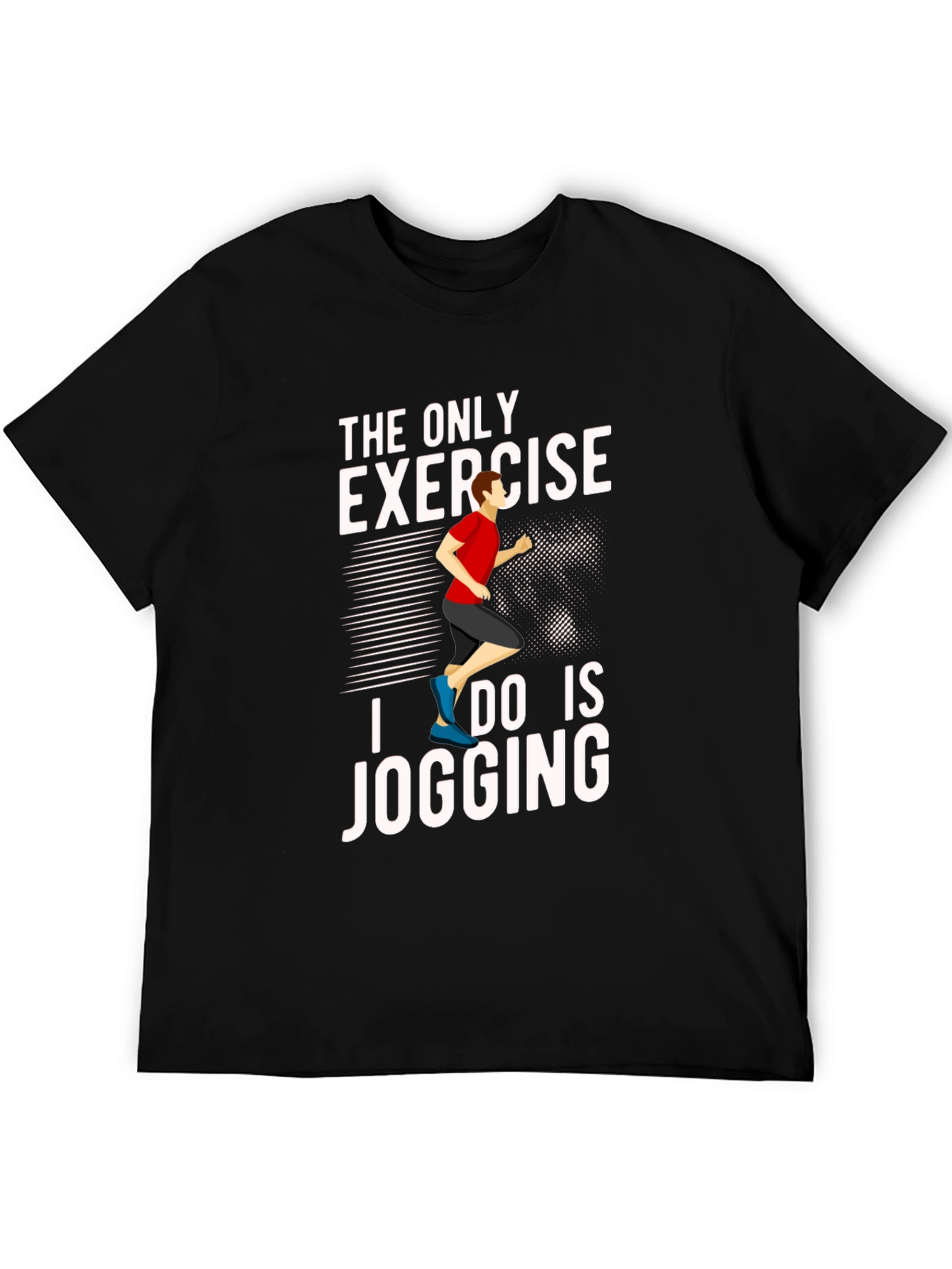 Jogging Exercise Graphic Tee - Black
