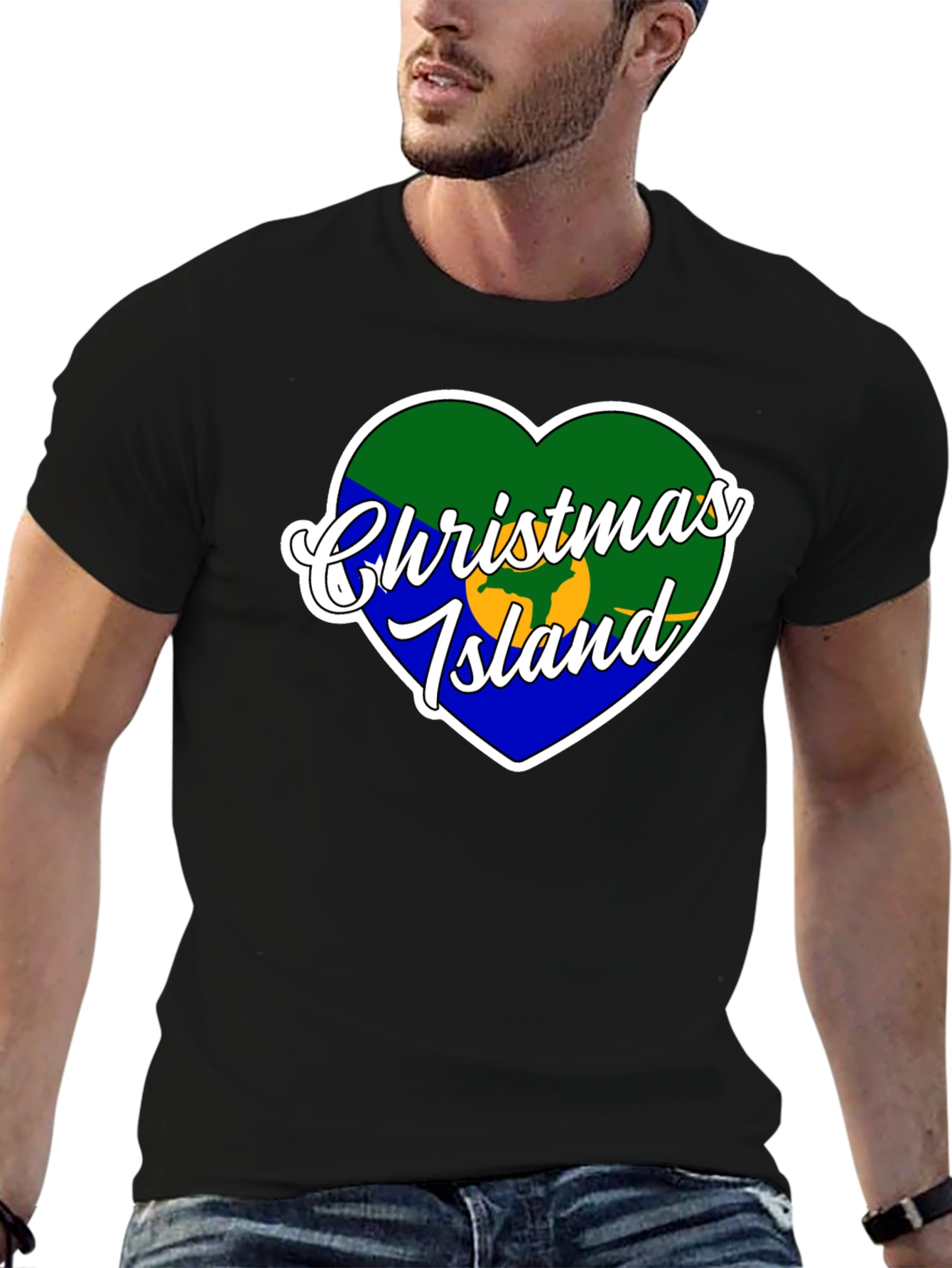Christmas Island Heart Flag T-Shirt