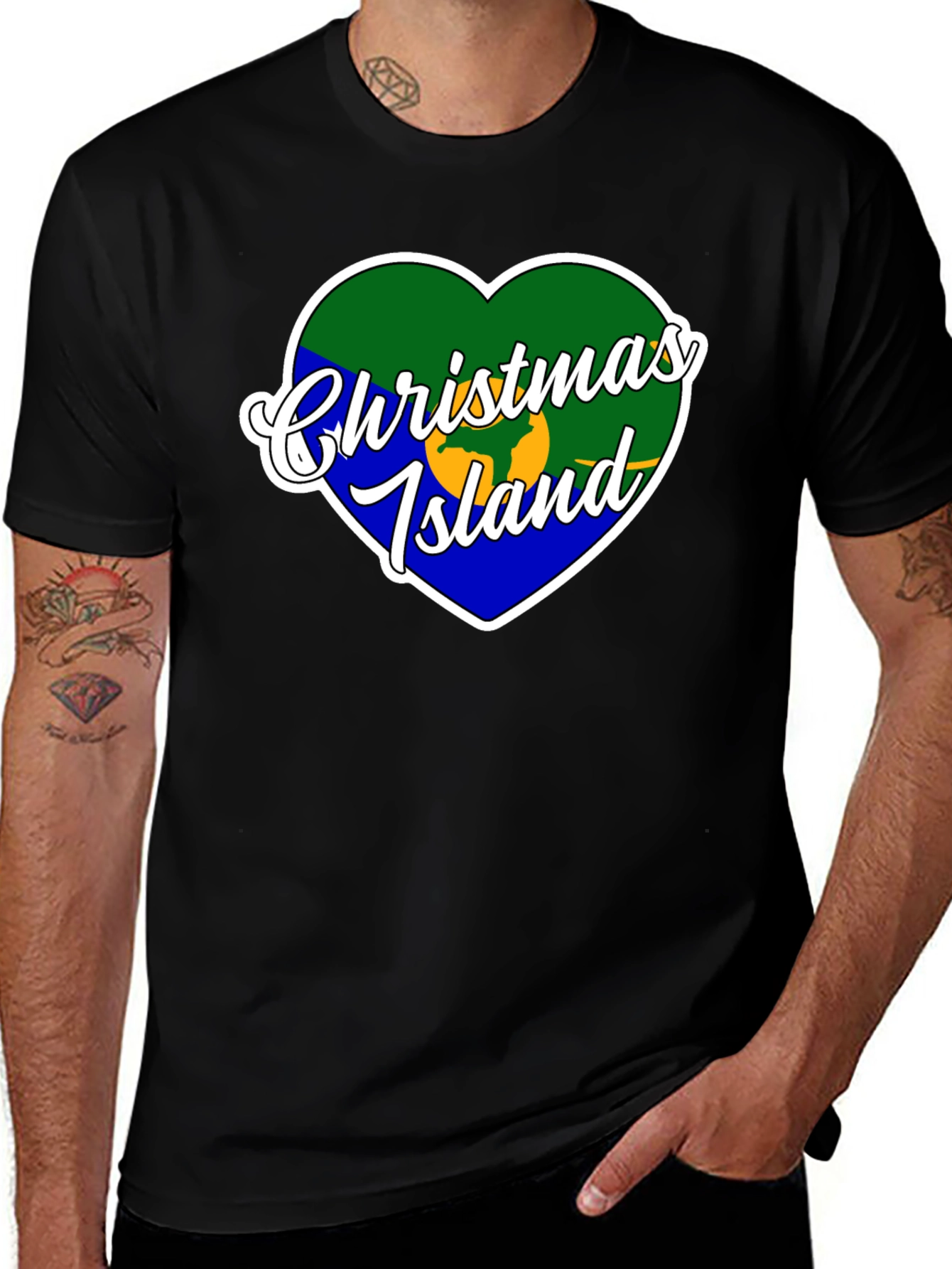 Christmas Island Heart Flag T-Shirt
