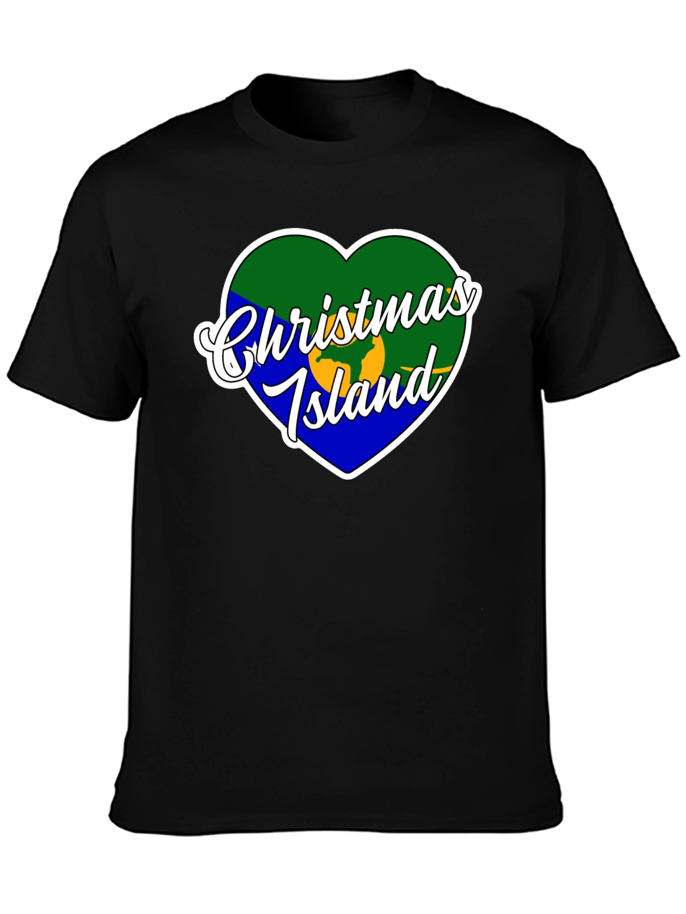 Christmas Island Heart Flag T-Shirt