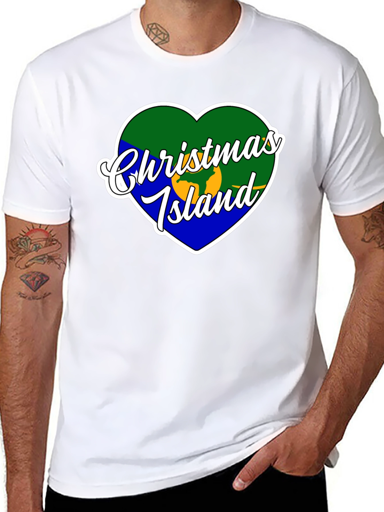 Christmas Island Heart Flag T-Shirt