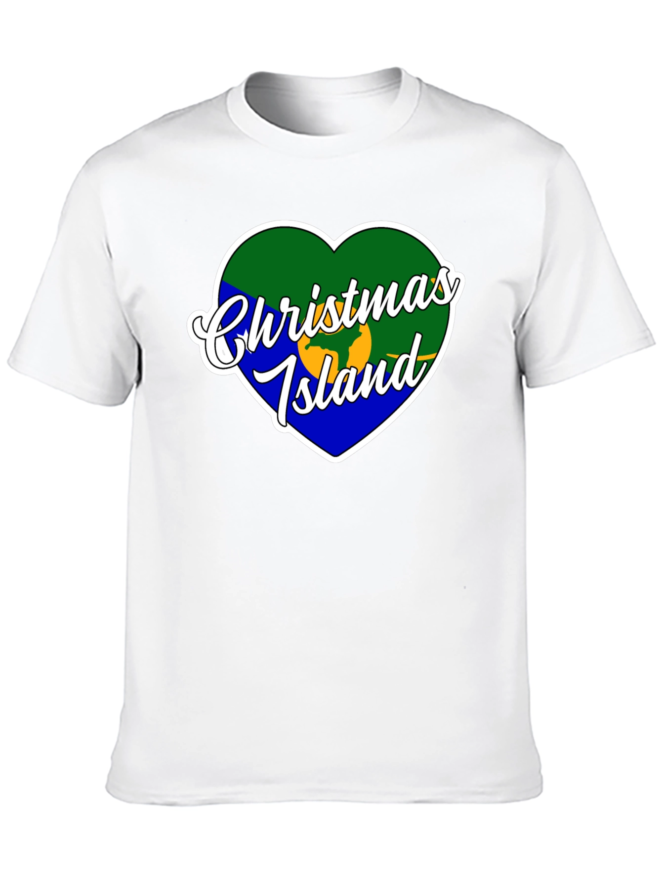 Christmas Island Heart Flag T-Shirt