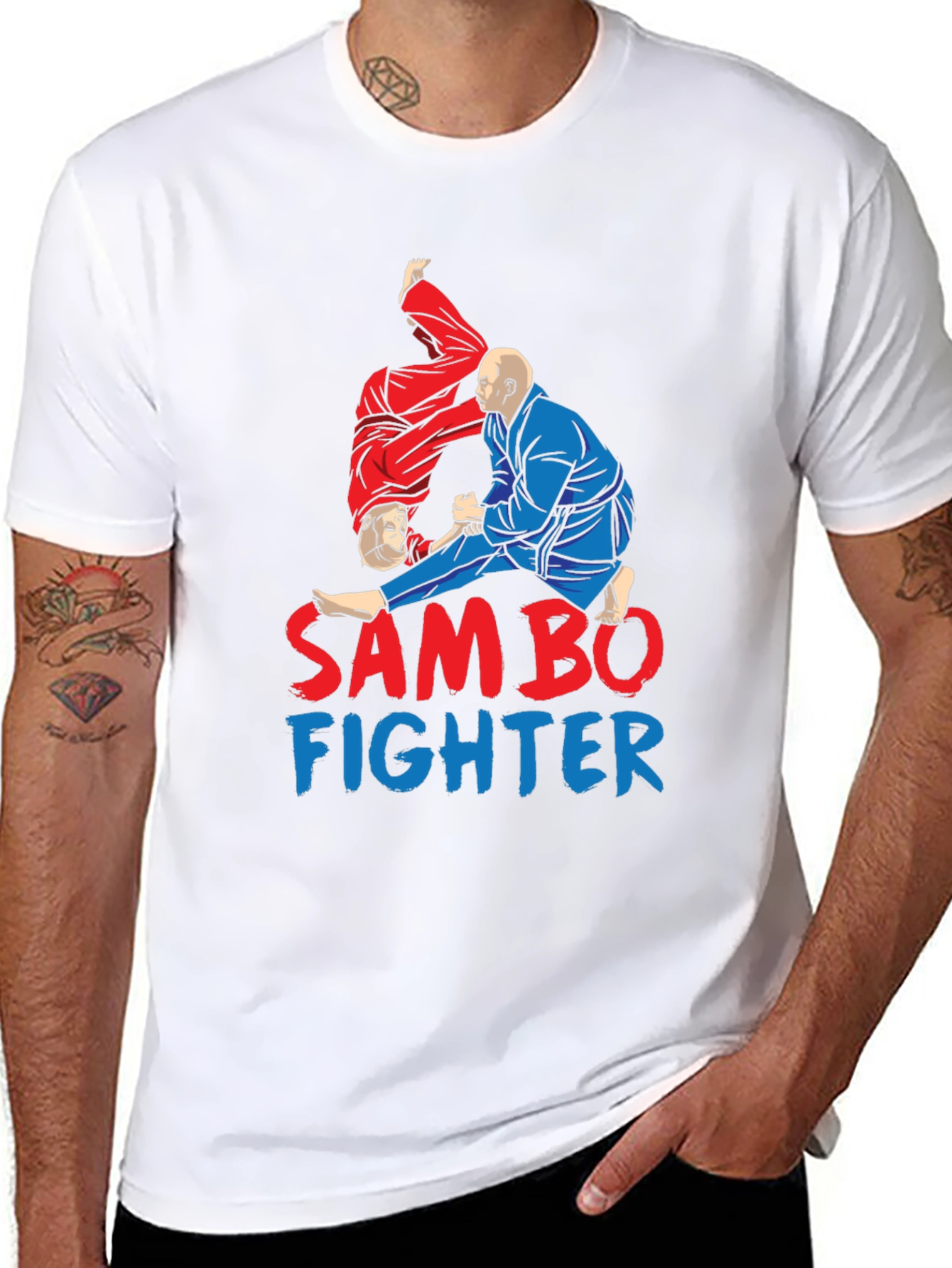 Sambo Fighter Graphic T-Shirt - Martial Arts Design