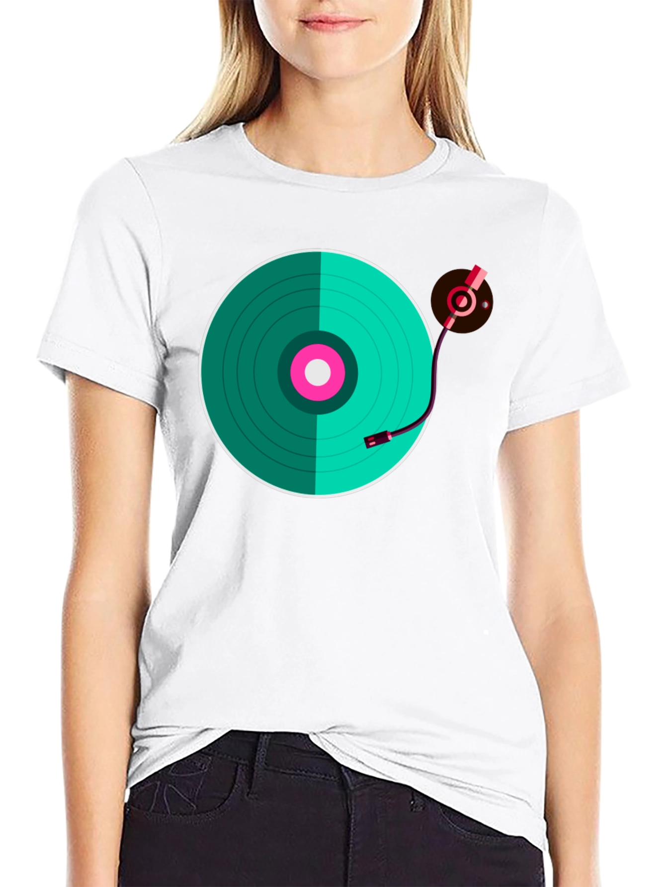 Turntable Graphic T-Shirt - Retro Music Lover Tee