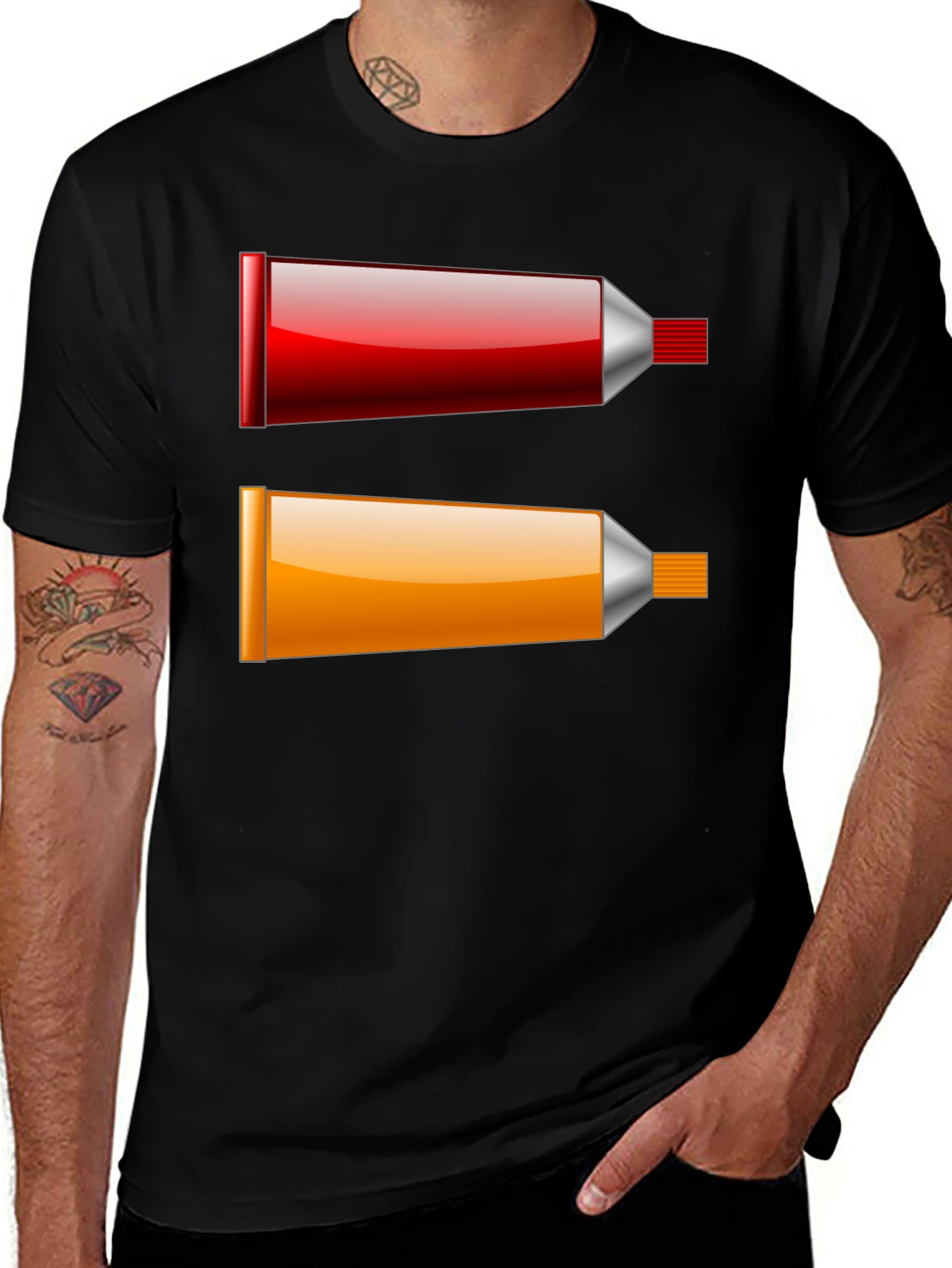 Paint Tubes Graphic Tee - Novelty Art Shirt