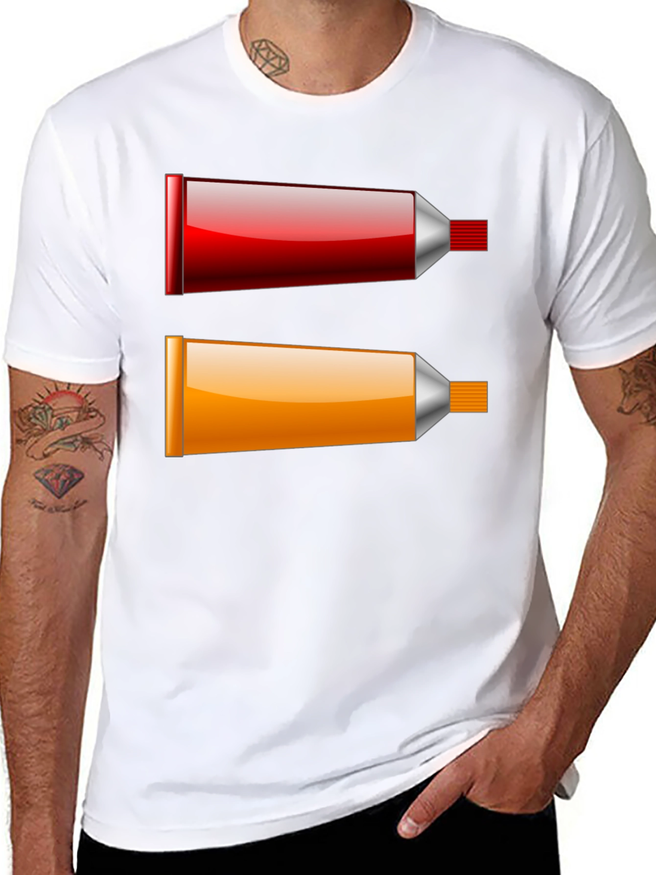 Paint Tubes Graphic Tee - Novelty Art Shirt