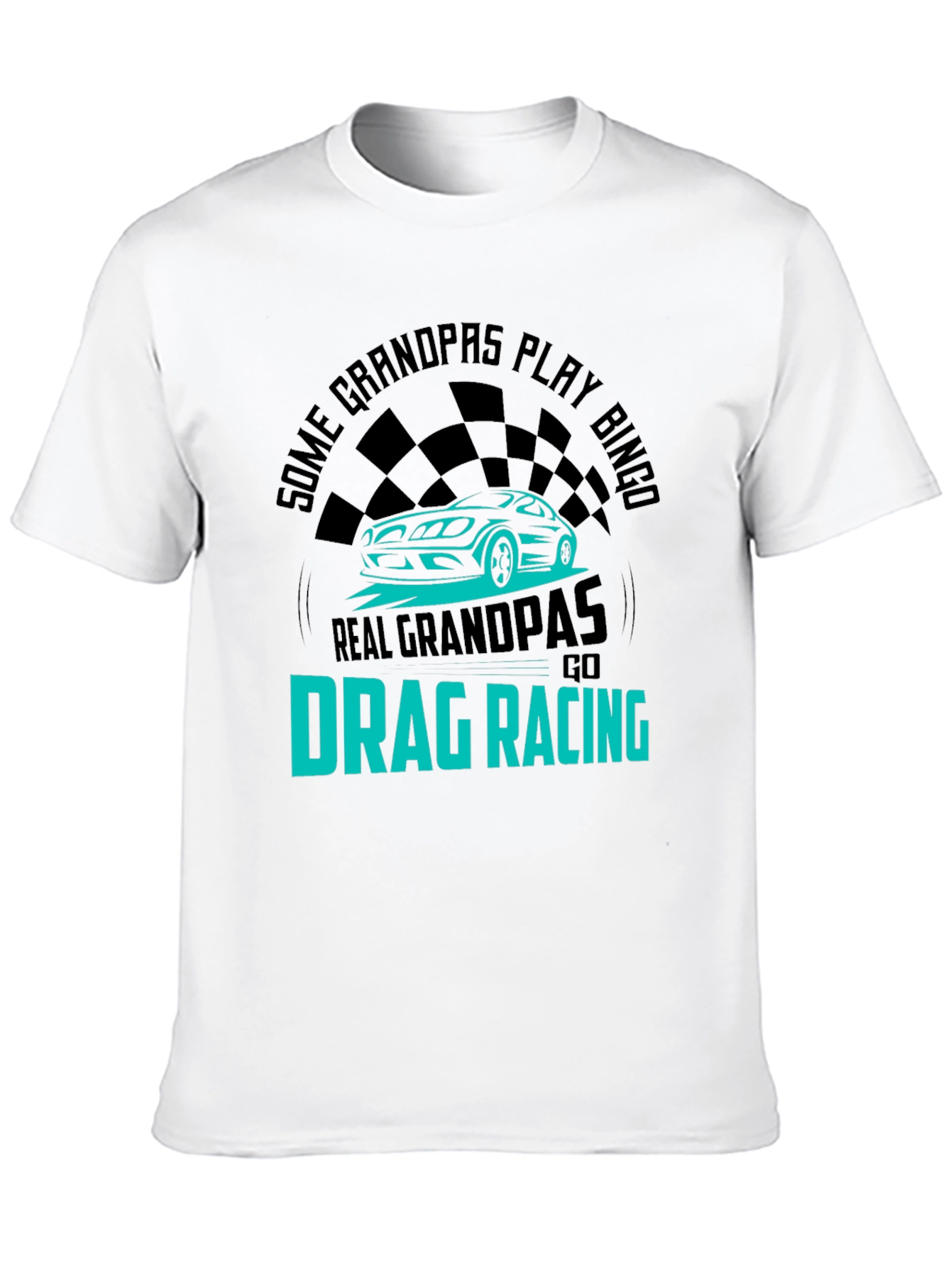 Real Grandpas Go Drag Racing T-Shirt - Black