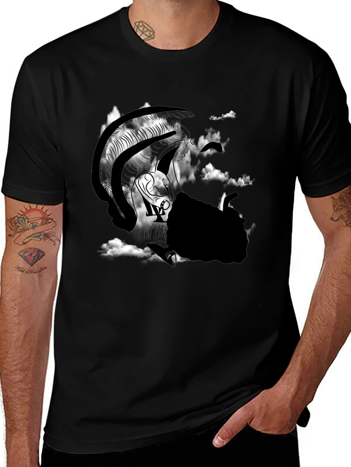 Graphic T-Shirt: Warrior in Clouds