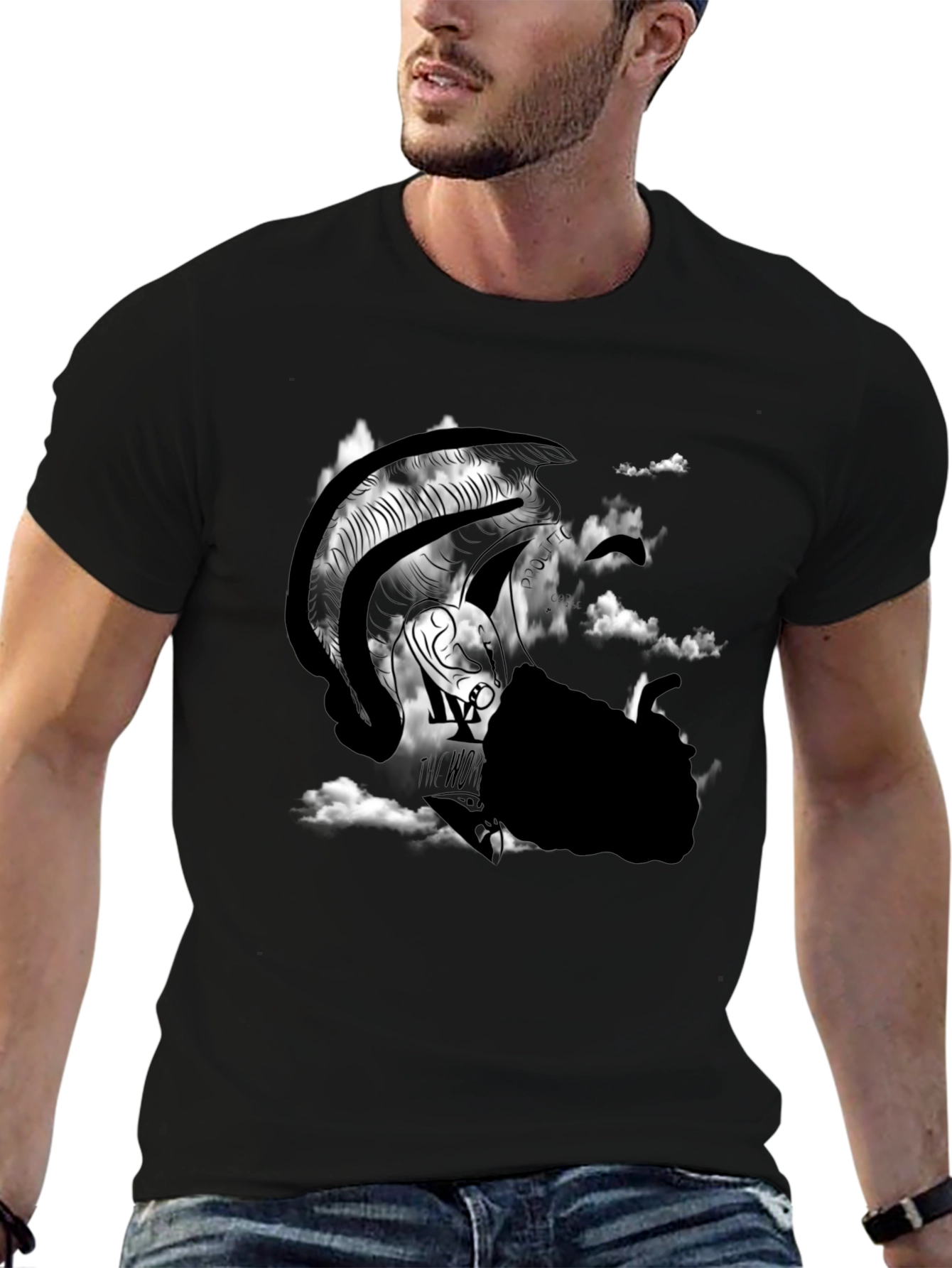 Graphic T-Shirt: Warrior in Clouds