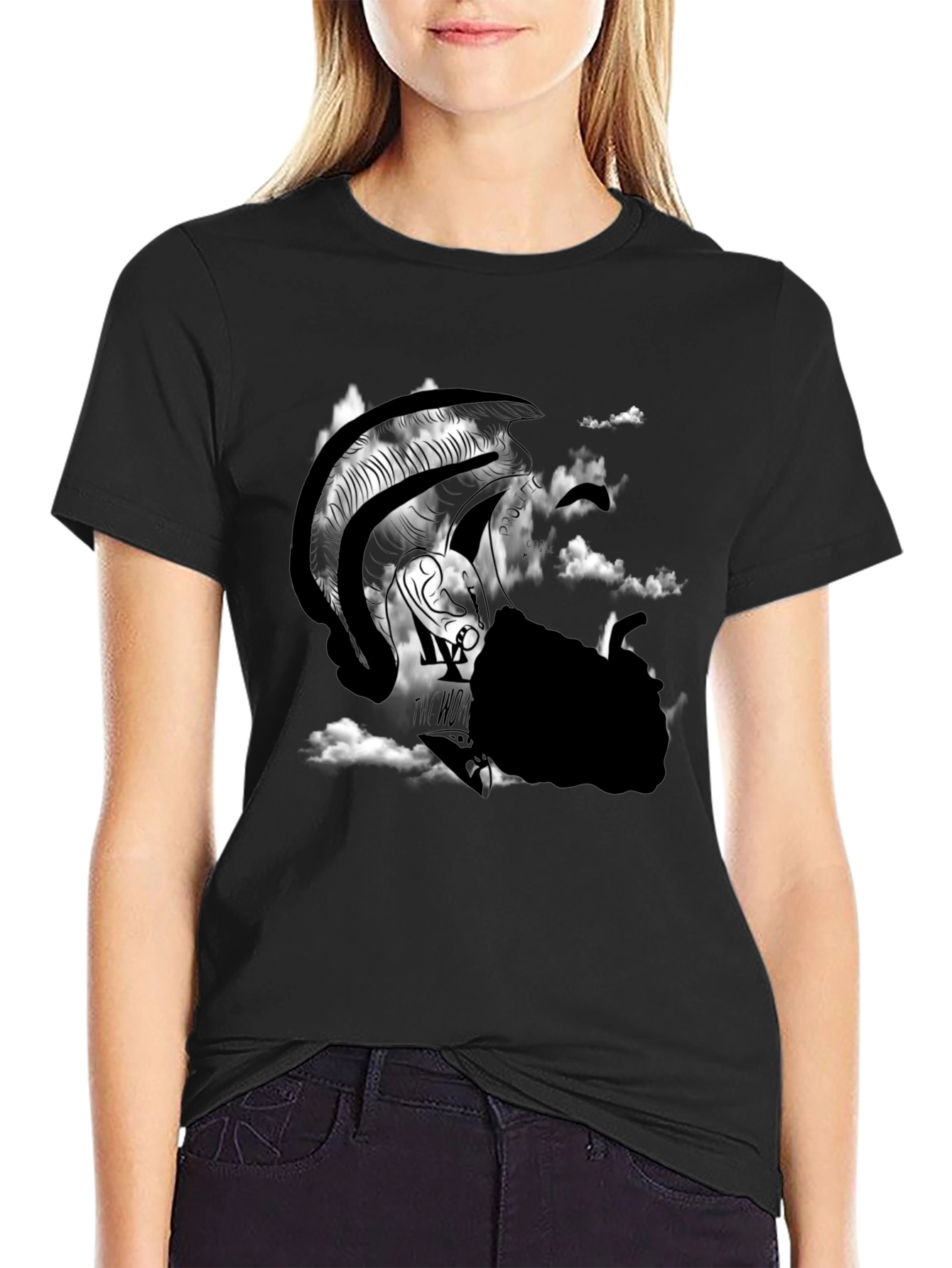 Graphic T-Shirt: Warrior in Clouds