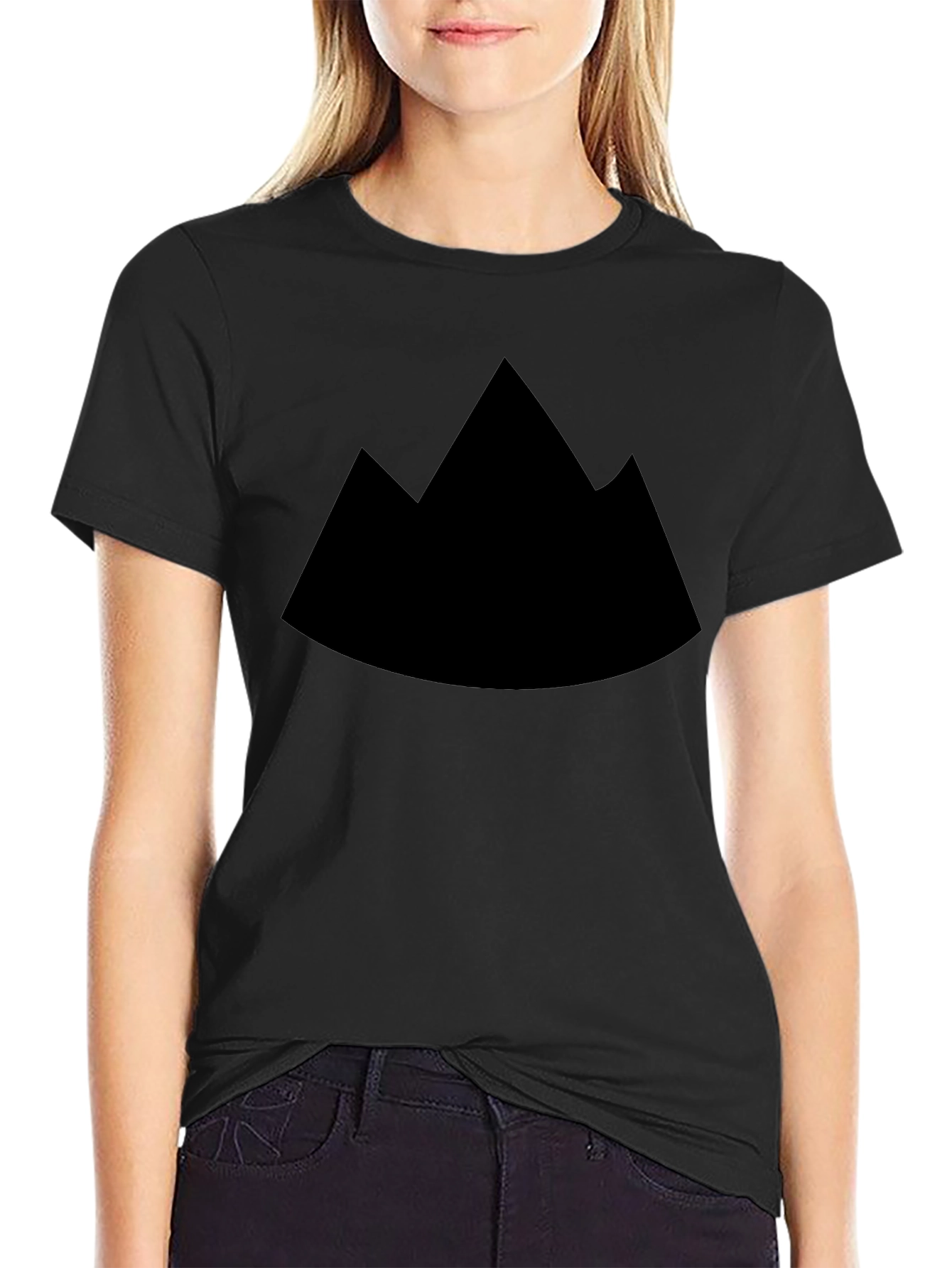 Mountain Silhouette Graphic Tee - Black Cotton Comfort