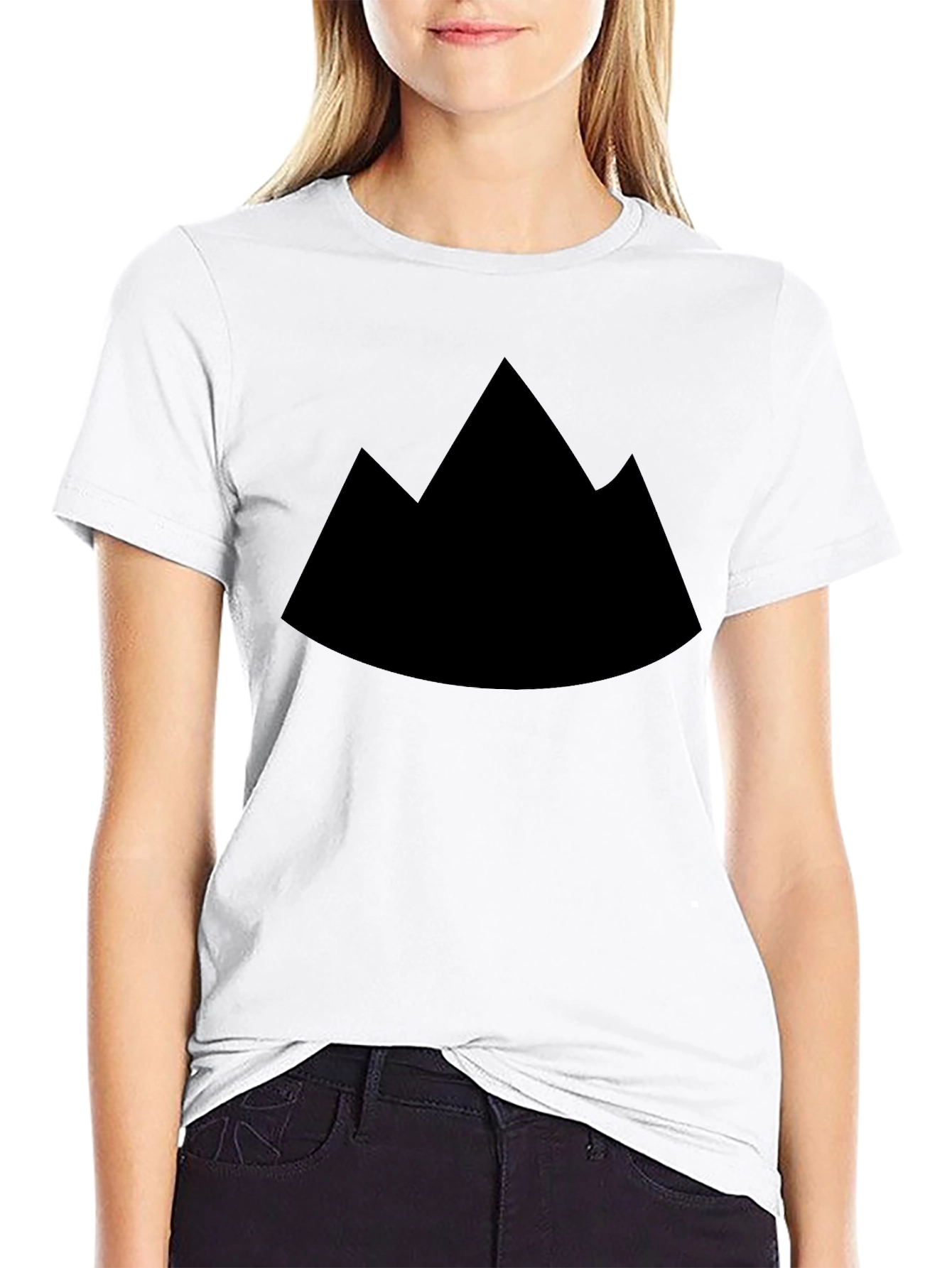 Mountain Silhouette Graphic Tee - Black Cotton Comfort