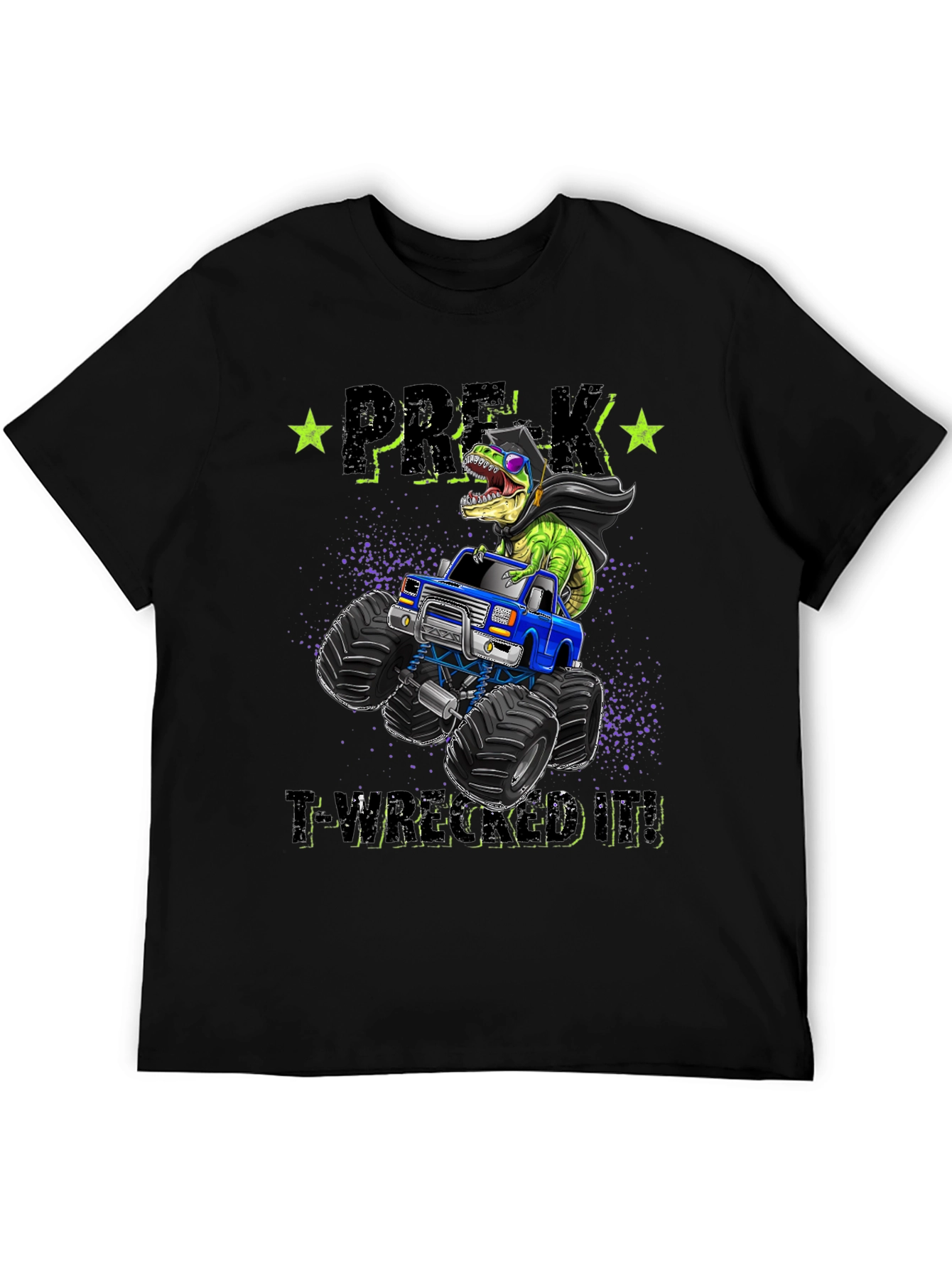 Pre-K T-Wreaked It! Monster Truck Dinosaur T-Shirt