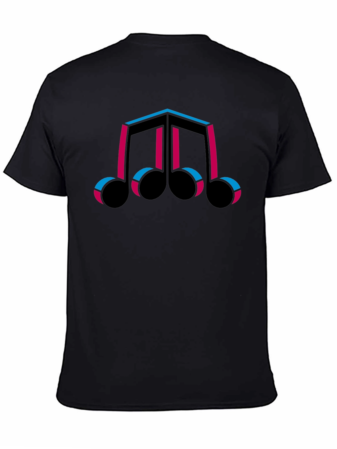Musical Note Graphic Tee - Trendy Black T-Shirt