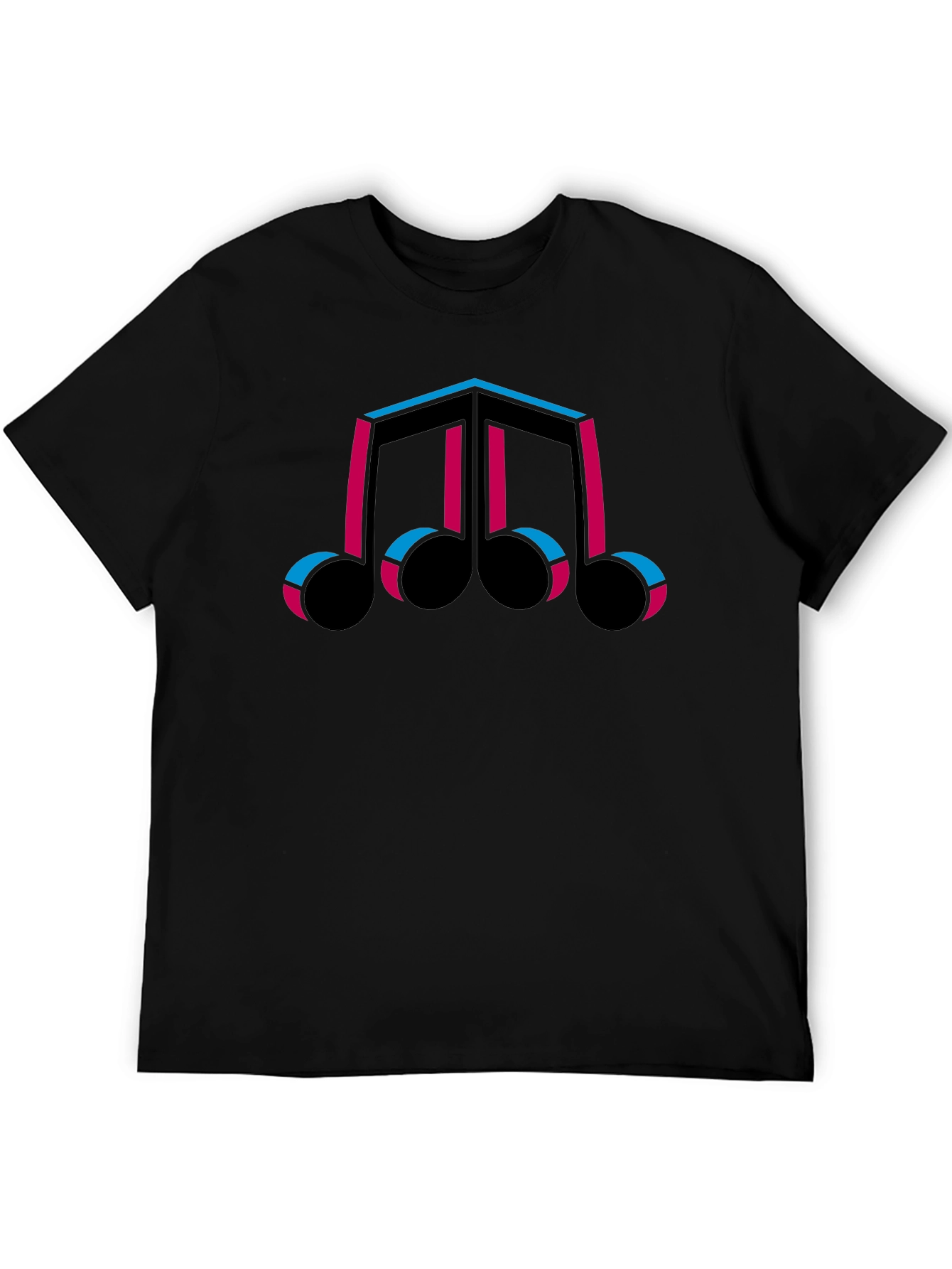 Musical Note Graphic Tee - Trendy Black T-Shirt