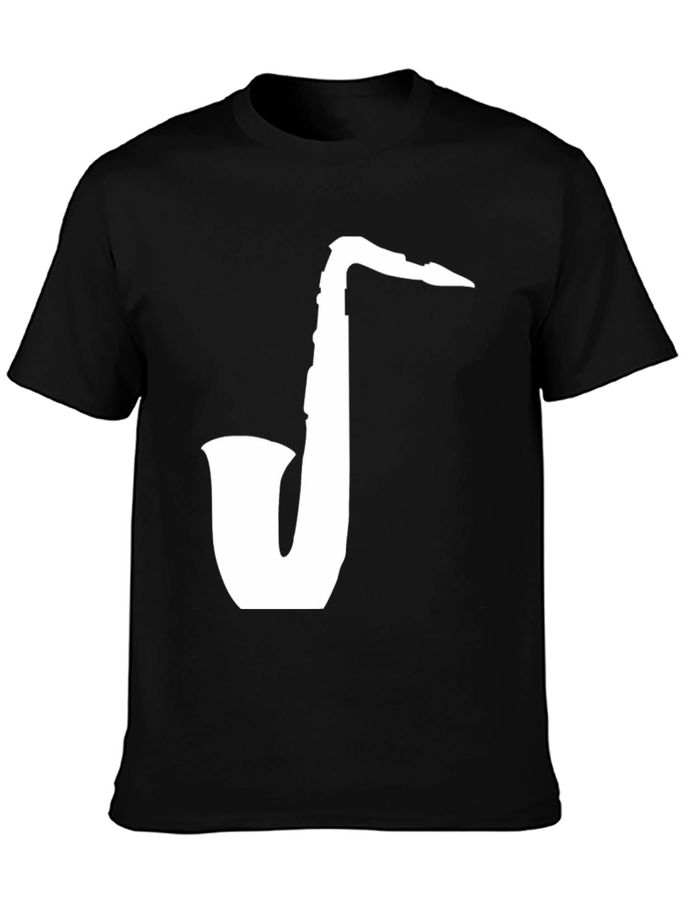 Saxophone Graphic Tee - Black Cotton T-Shirt