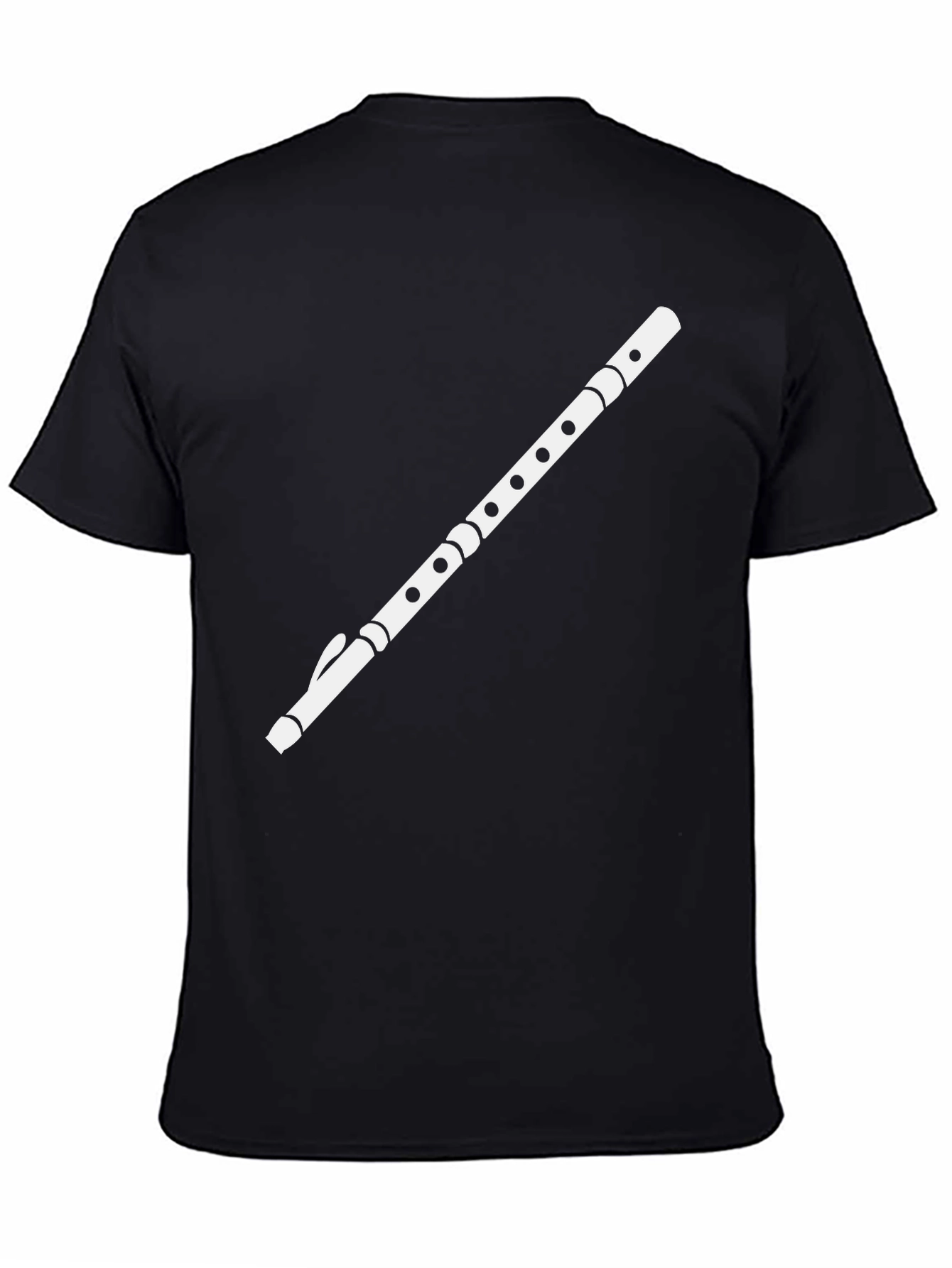 Flute Graphic Black Tee - Musician Style