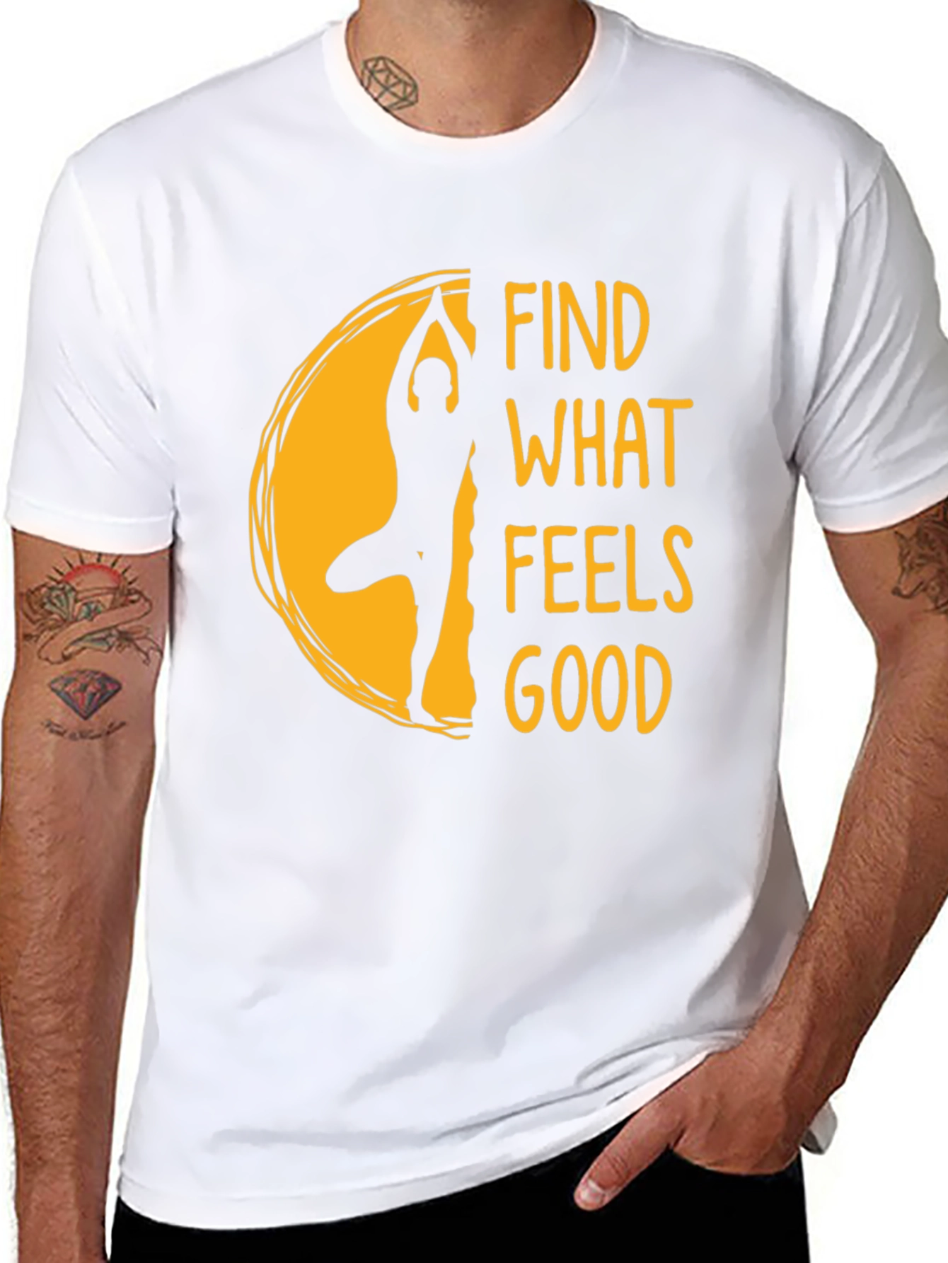 Yoga Find What Feels Good Black T-Shirt