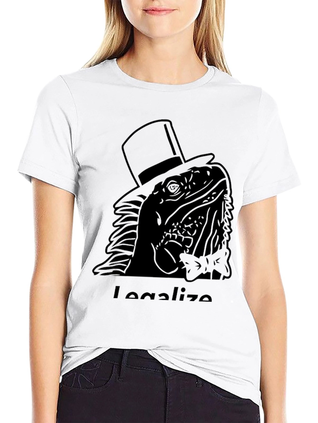 Iguana Top Hat T-Shirt - Legalize Reptiles Humor