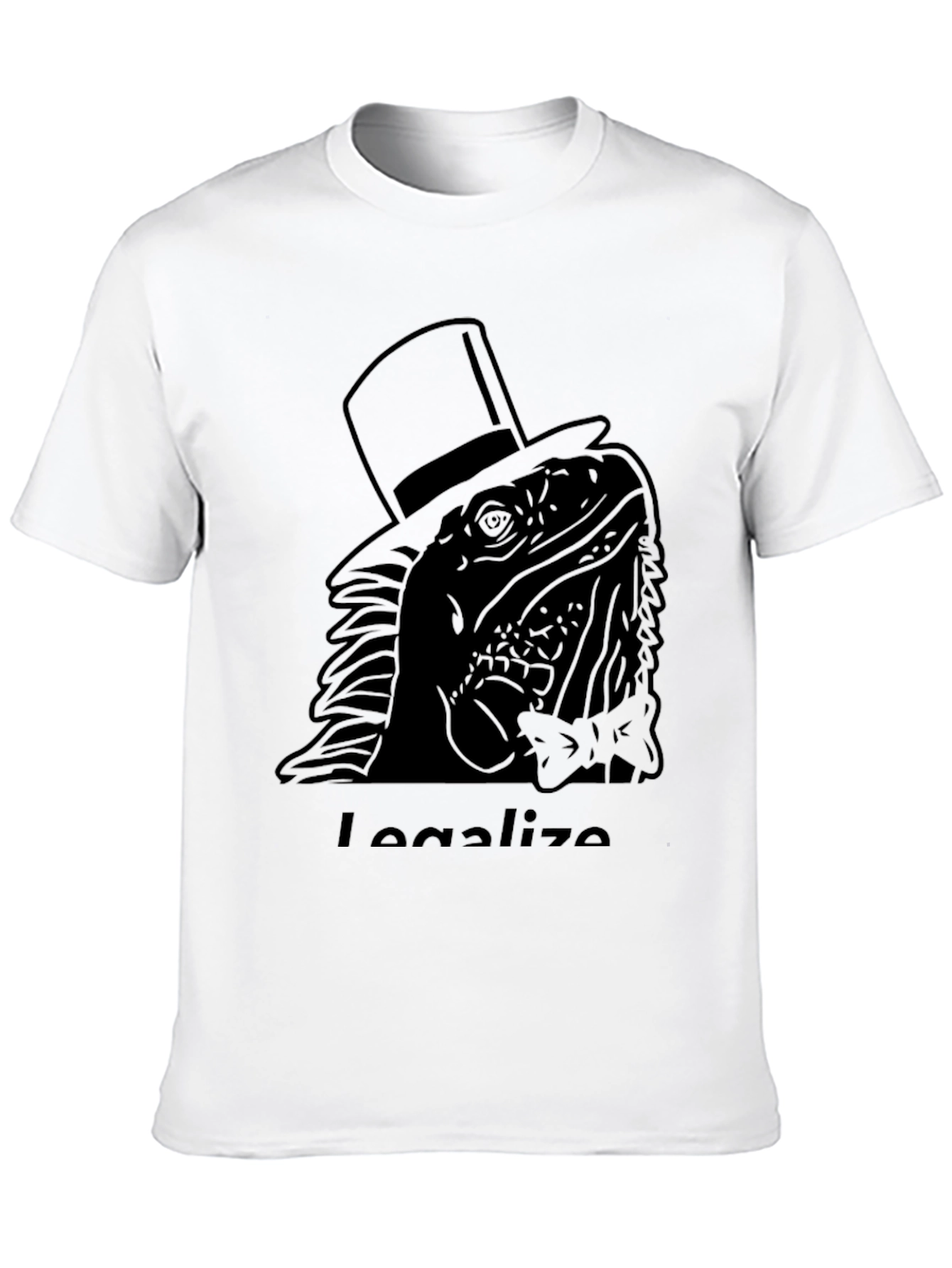 Iguana Top Hat T-Shirt - Legalize Reptiles Humor