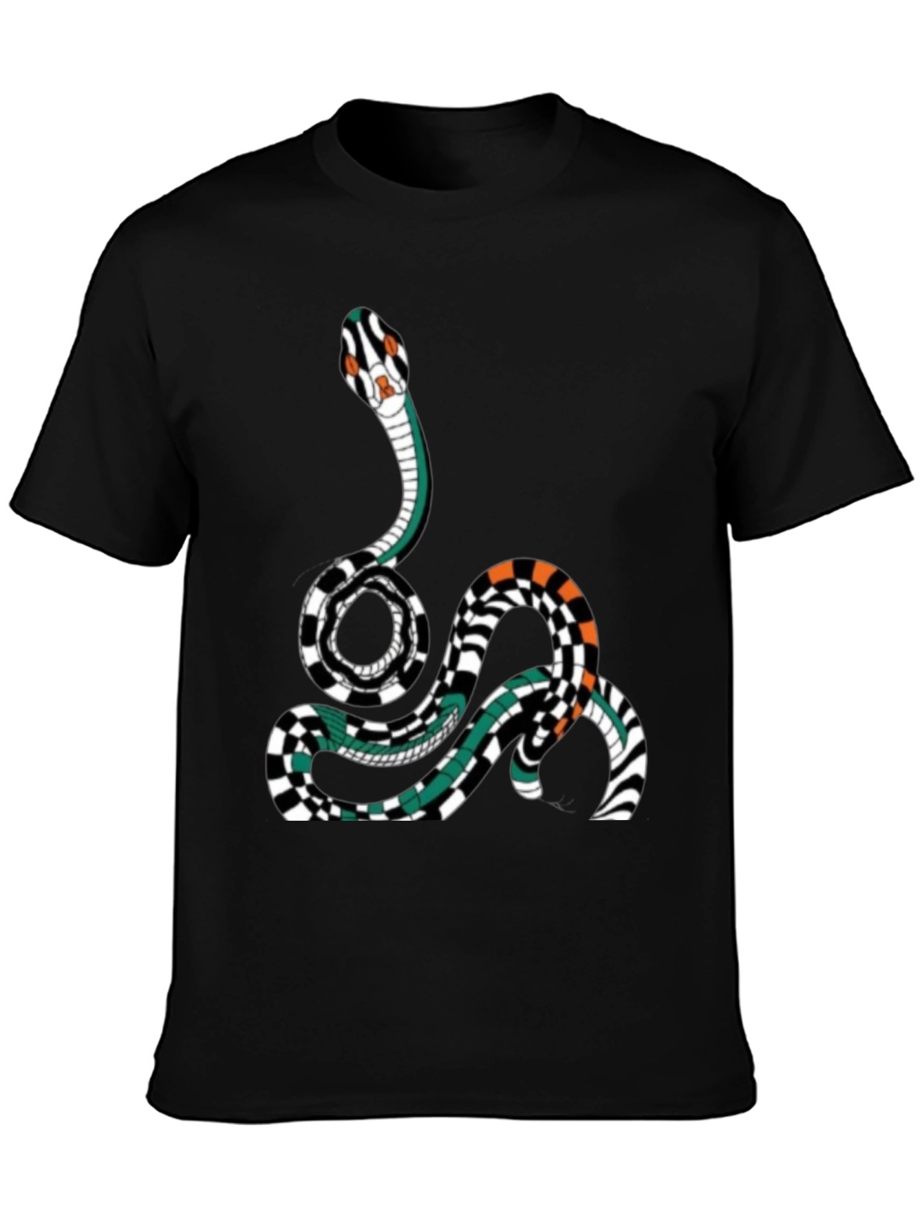 Snake Graphic Print Mens Black T-Shirt