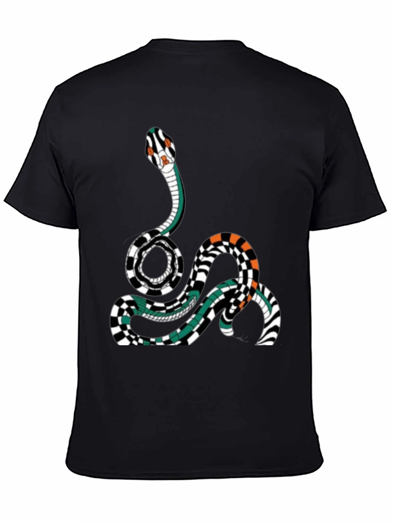 Snake Graphic Print Mens Black T-Shirt