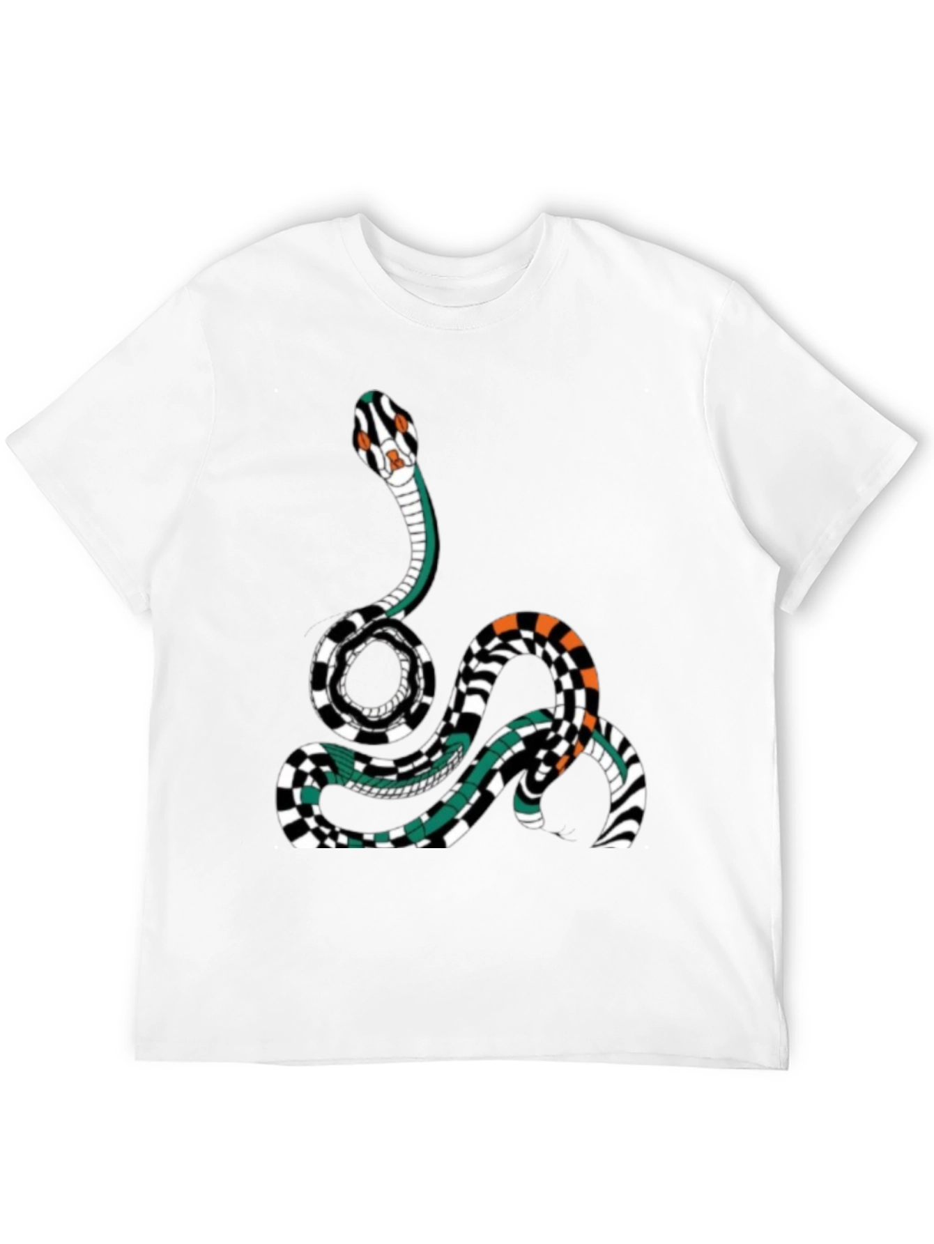 Snake Graphic Print Mens Black T-Shirt