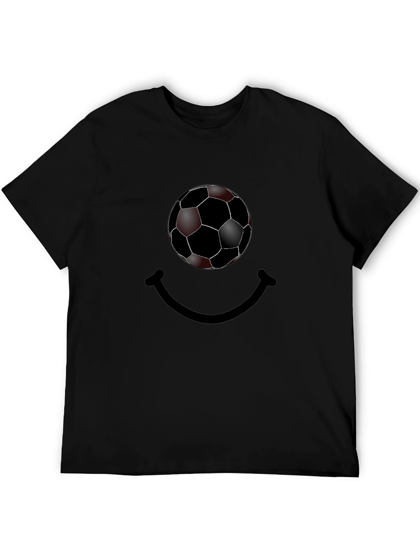 Soccer Ball Smile Black T-Shirt