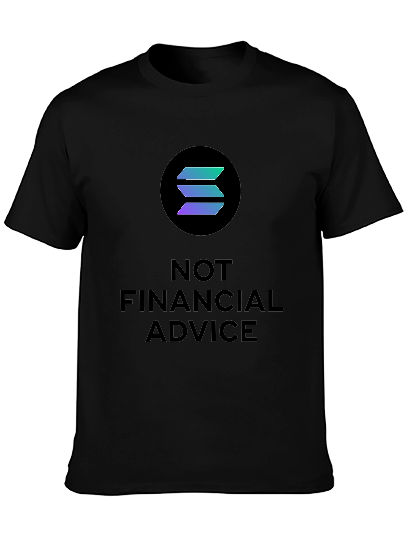 Solana Crypto Not Financial Advice Black T-Shirt