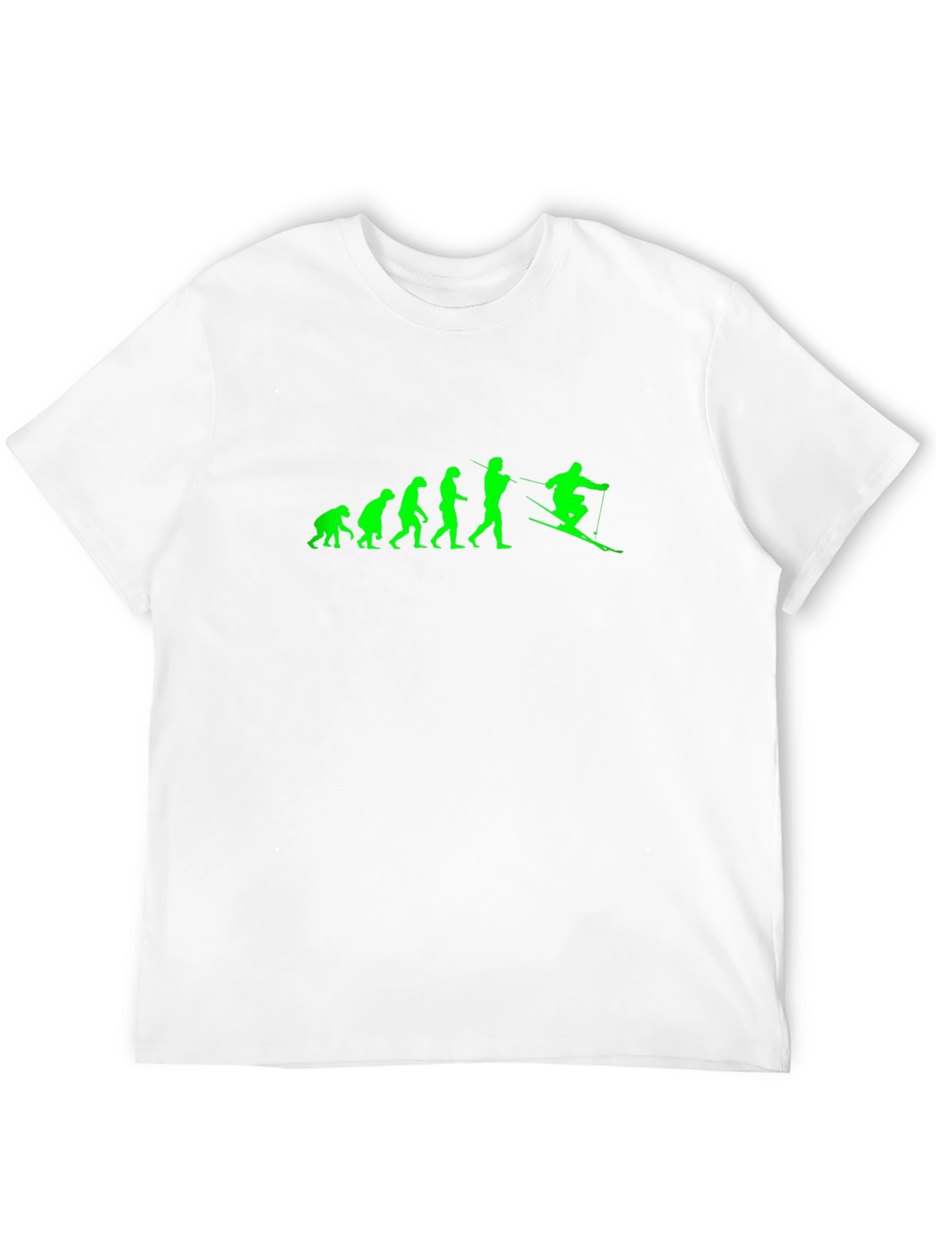 Evolution of Skiing - Mens Black T-Shirt