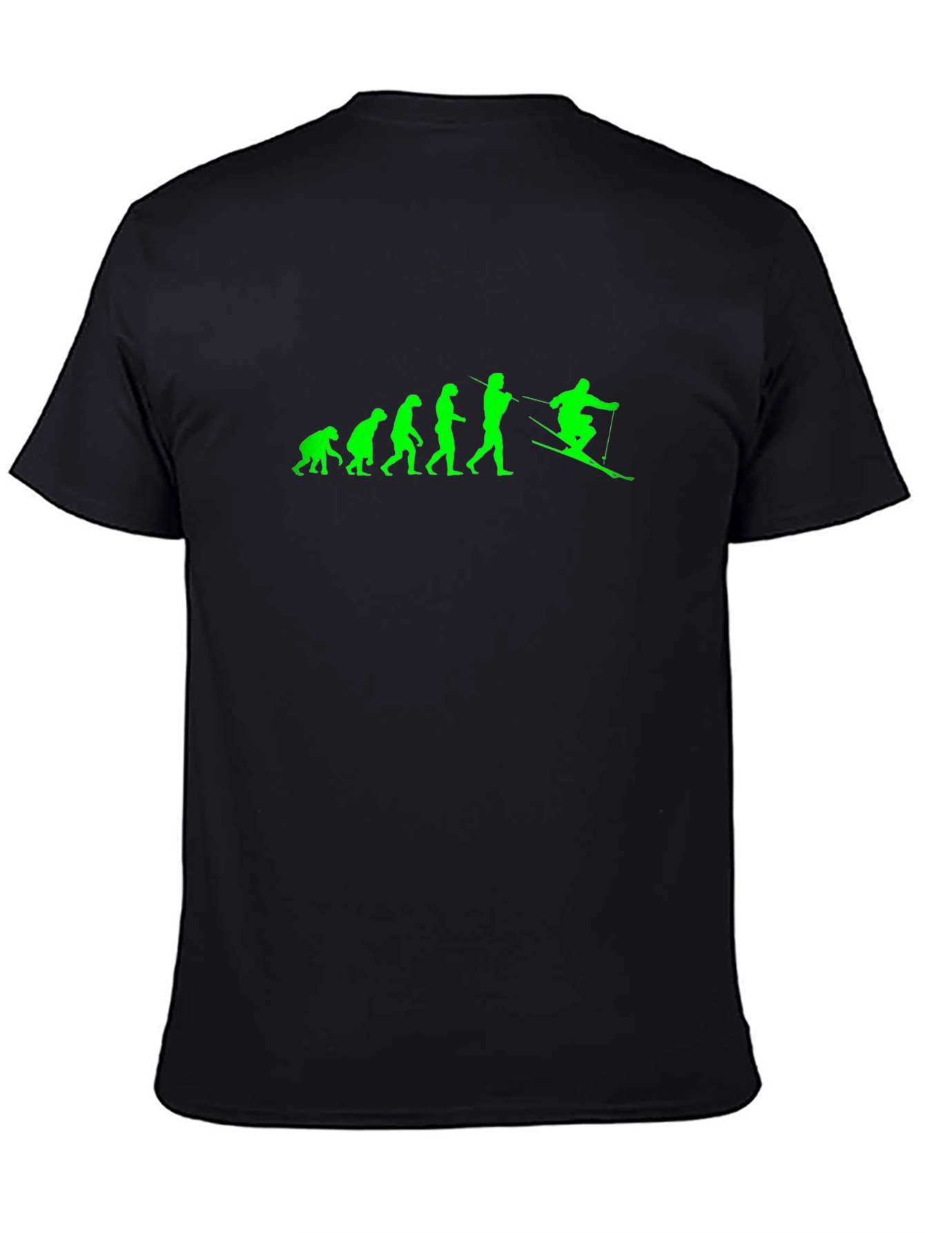 Evolution of Skiing - Mens Black T-Shirt