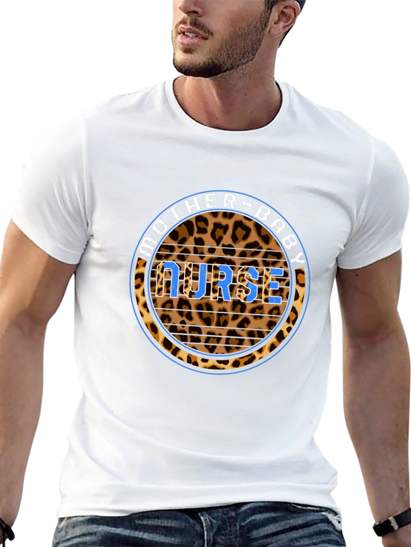 Mother-Baby Nurse Leopard Print T-Shirt