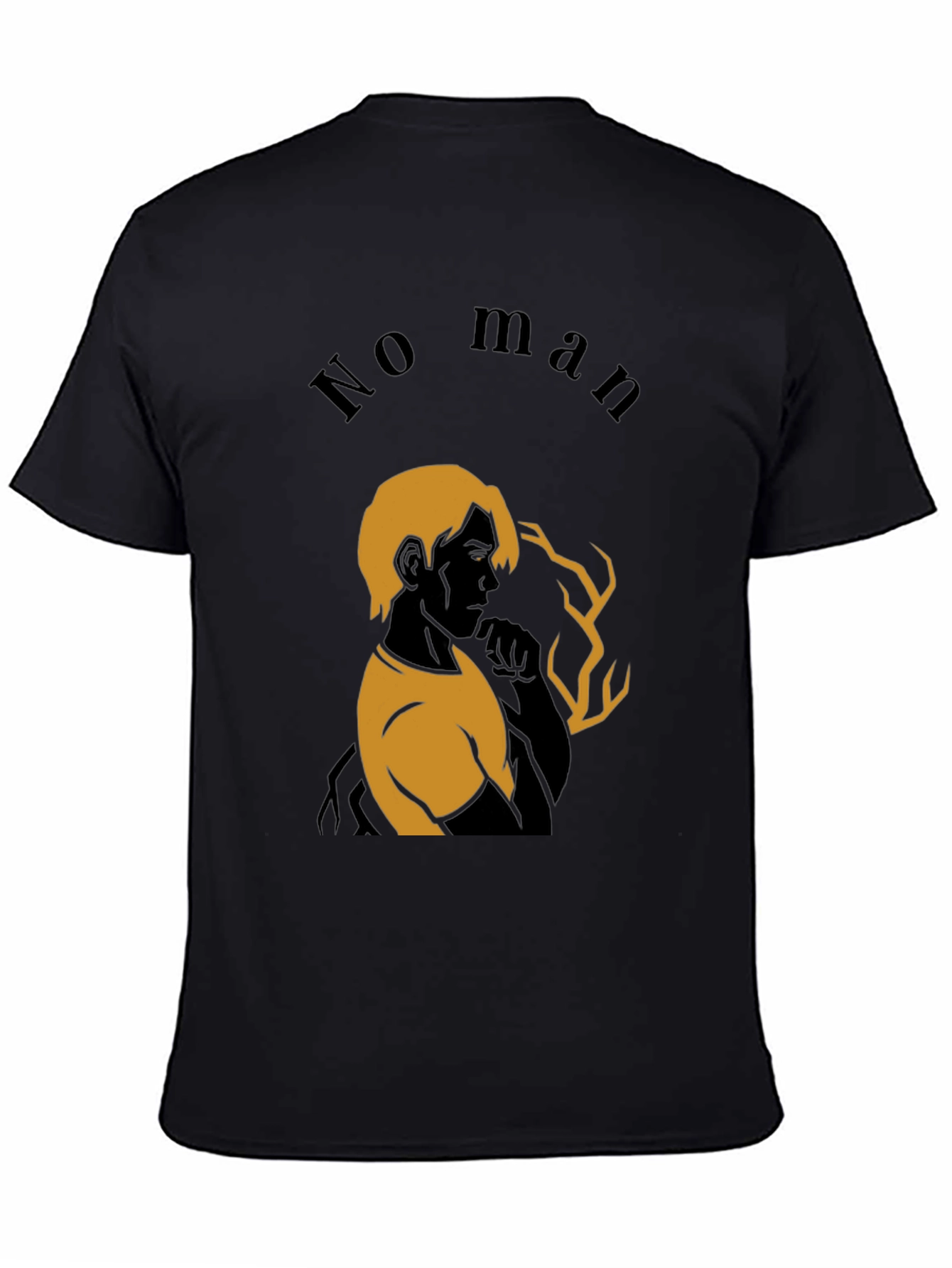 No Man Black Graphic Tee
