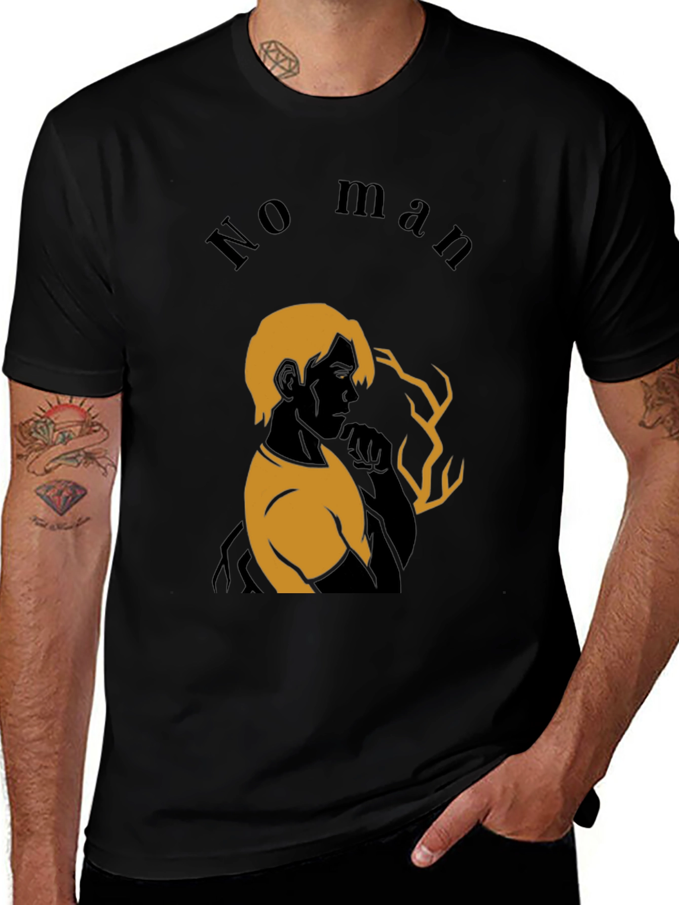 No Man Black Graphic Tee