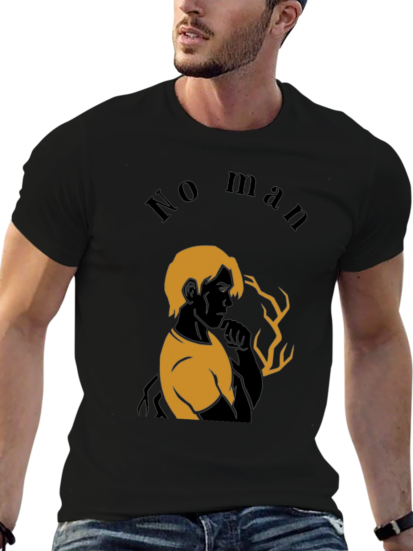 No Man Black Graphic Tee