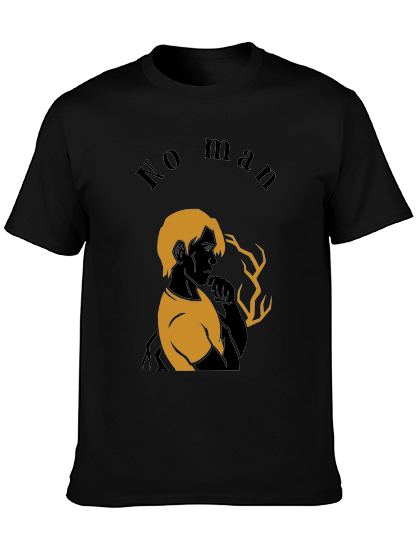 No Man Black Graphic Tee
