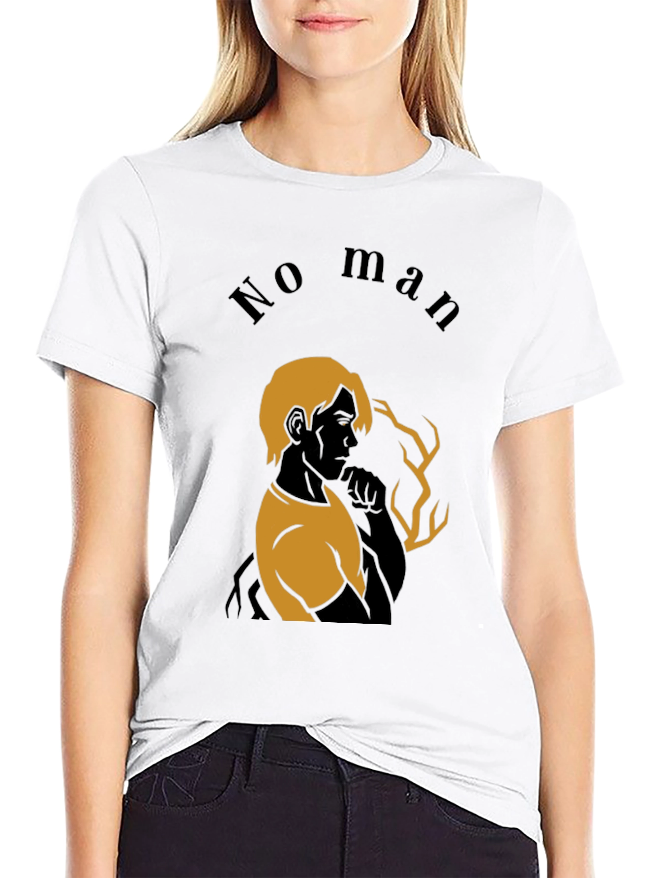 No Man Black Graphic Tee