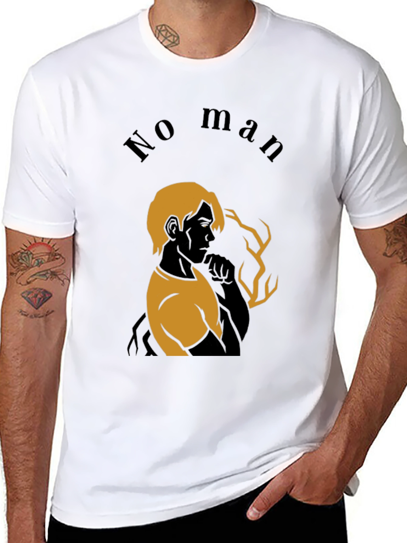 No Man Black Graphic Tee