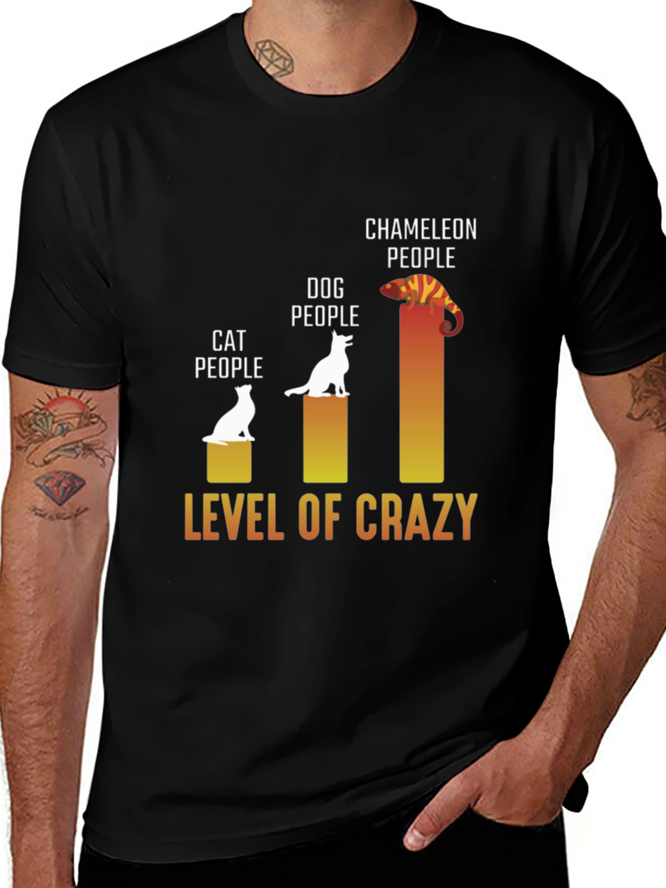 Level of Crazy T-Shirt: Cat Dog Chameleon