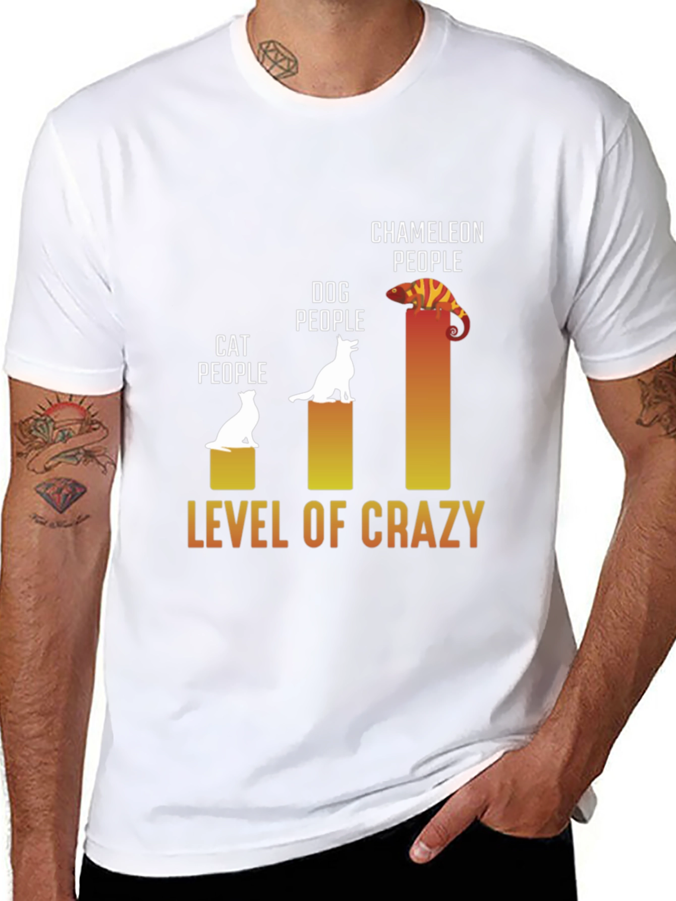 Level of Crazy T-Shirt: Cat Dog Chameleon