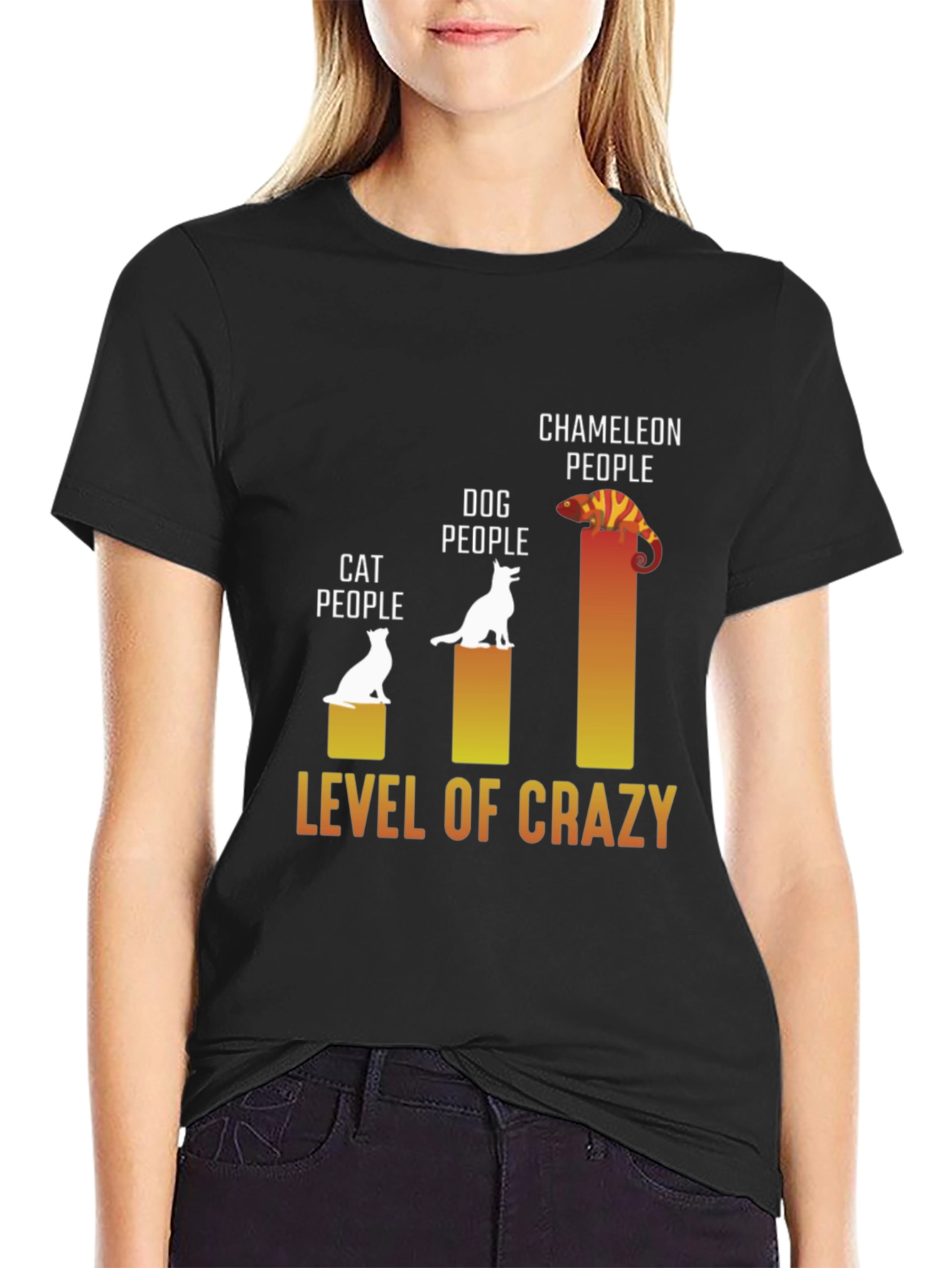 Level of Crazy T-Shirt: Cat Dog Chameleon