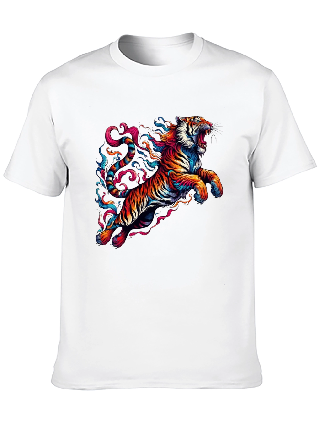 Vibrant Tiger Graphic Black T-Shirt