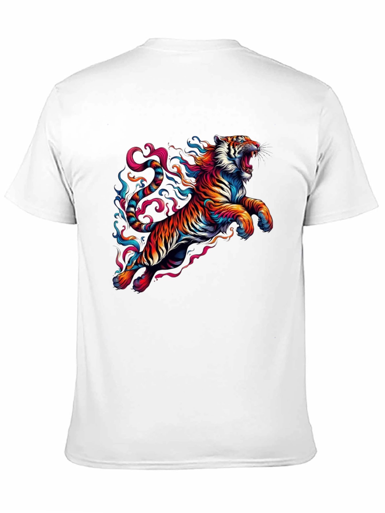 Vibrant Tiger Graphic Black T-Shirt