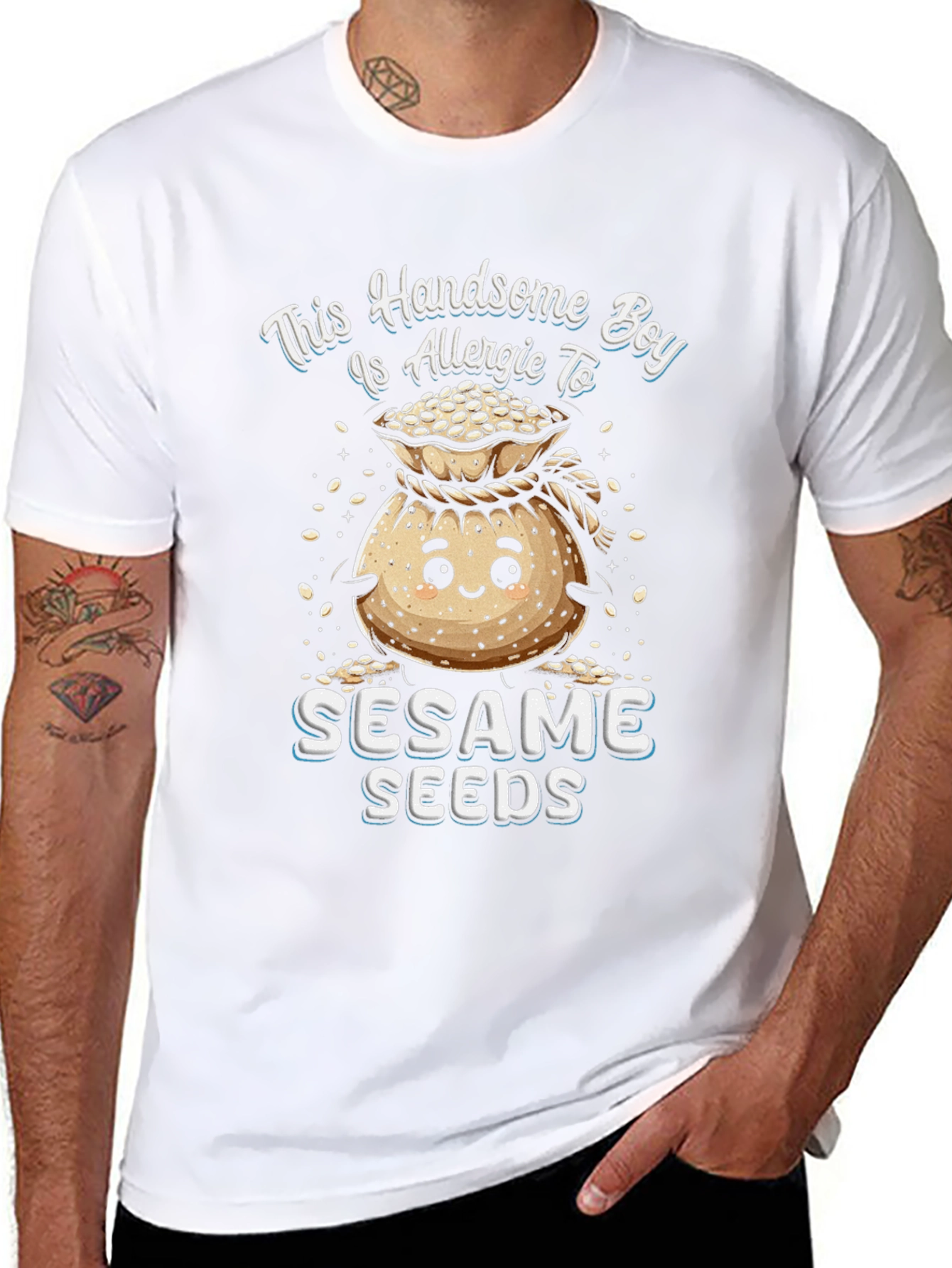 Handsome Boy Allergic to Sesame Seeds T-Shirt