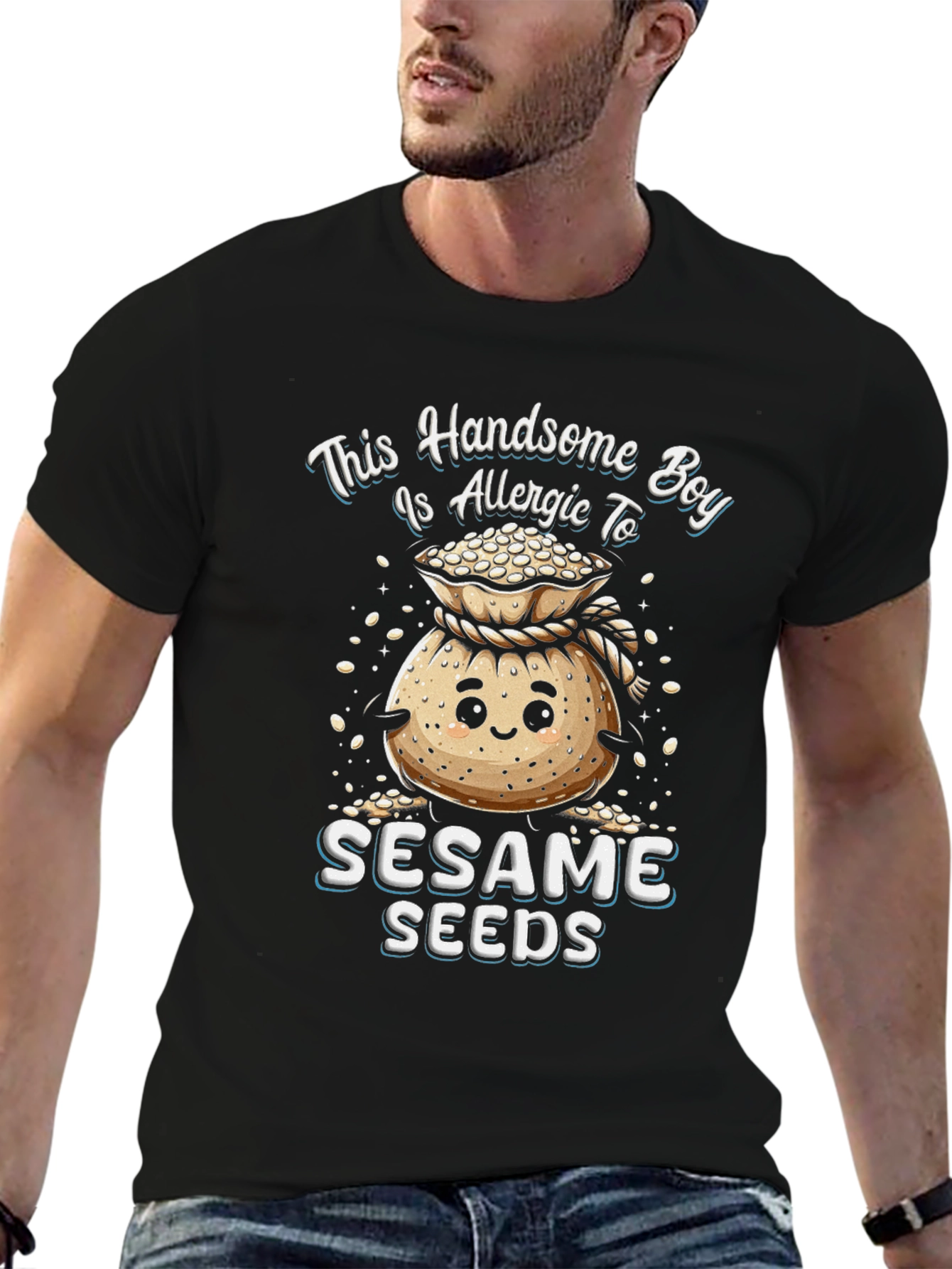 Handsome Boy Allergic to Sesame Seeds T-Shirt