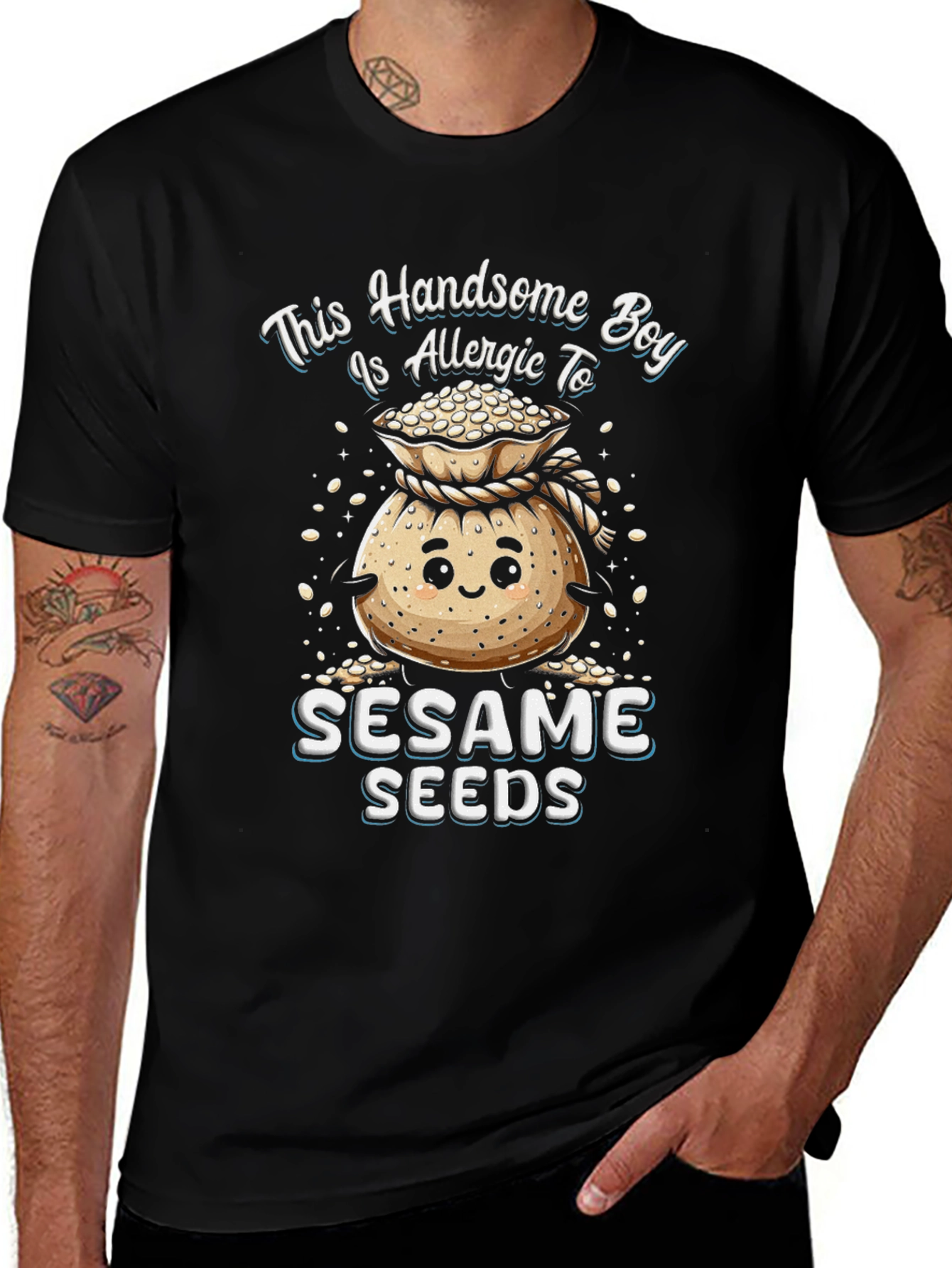 Handsome Boy Allergic to Sesame Seeds T-Shirt