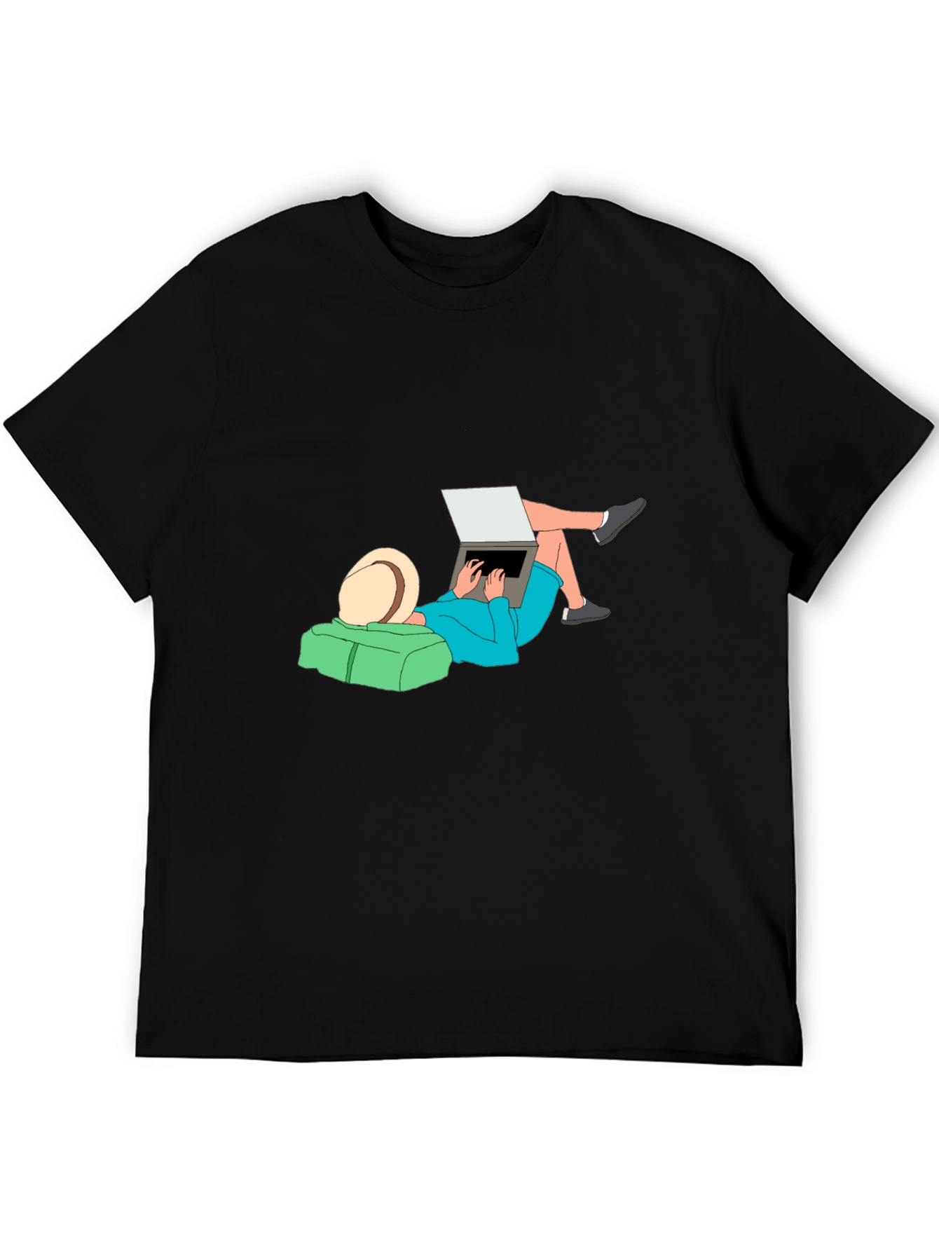 Relaxed Lifestyle Graphic Tee - Black Cotton Comfort