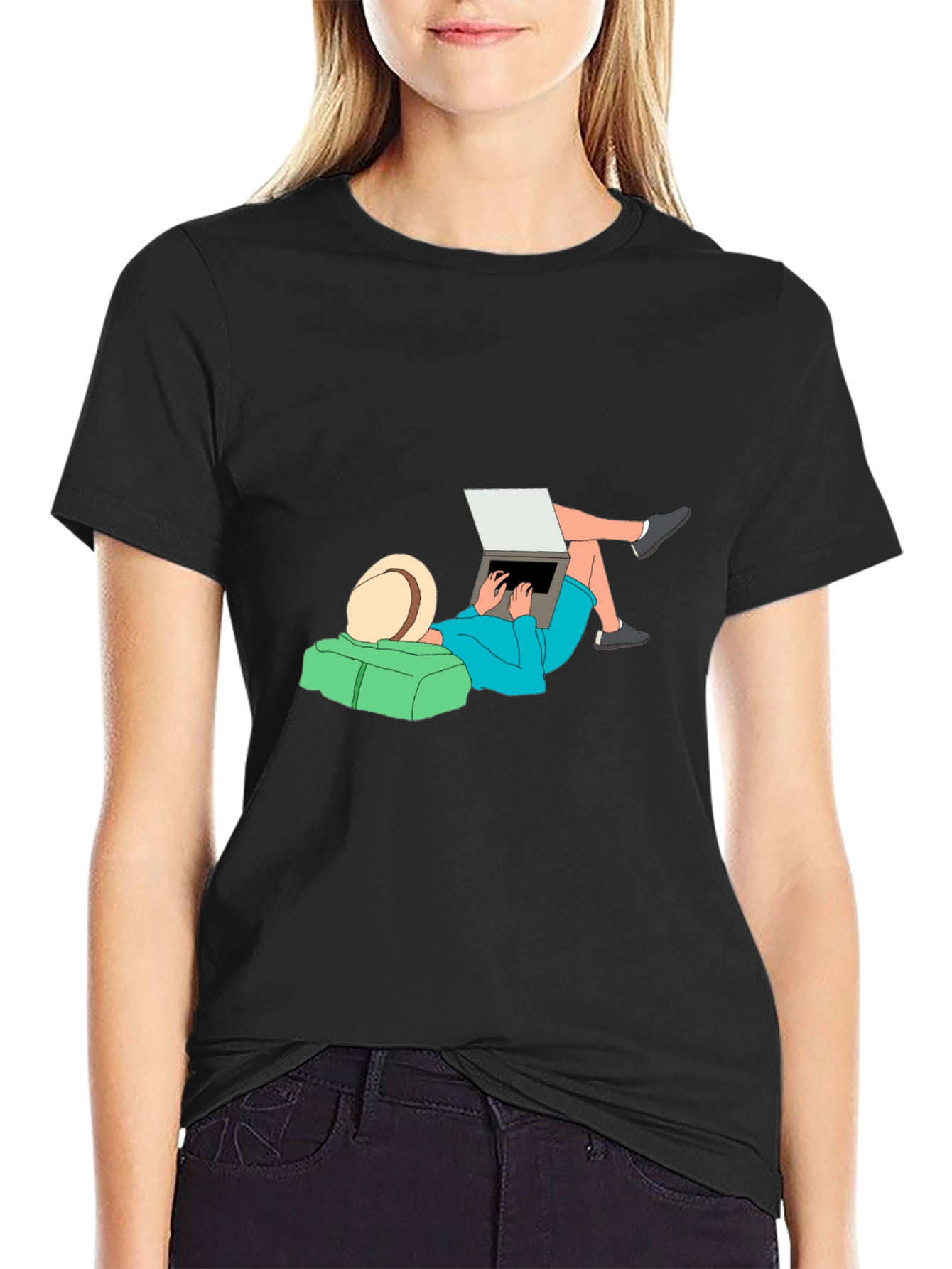 Relaxed Lifestyle Graphic Tee - Black Cotton Comfort