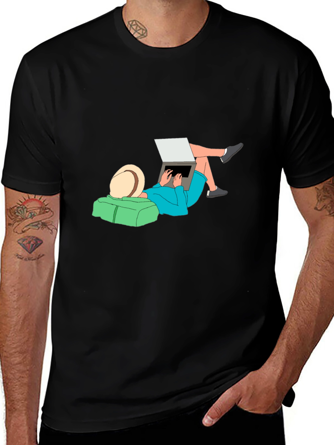 Relaxed Lifestyle Graphic Tee - Black Cotton Comfort
